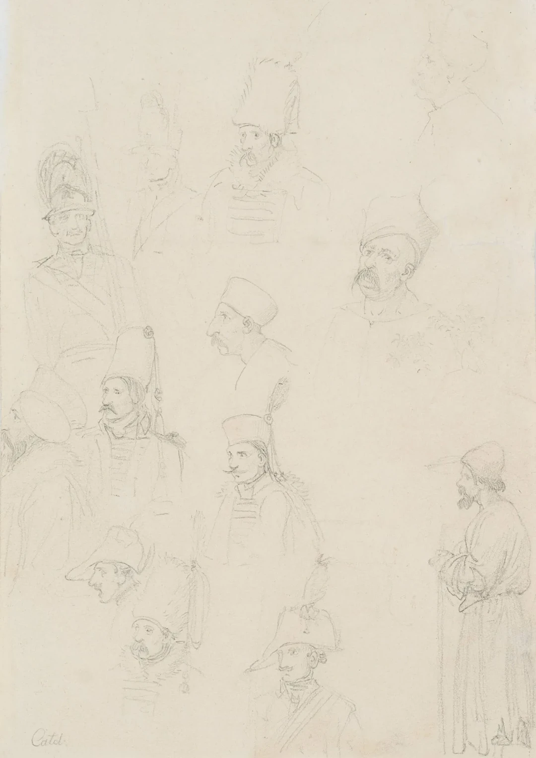 F. CATEL (1778–1856), Figure study featuring soldiers, around 1806