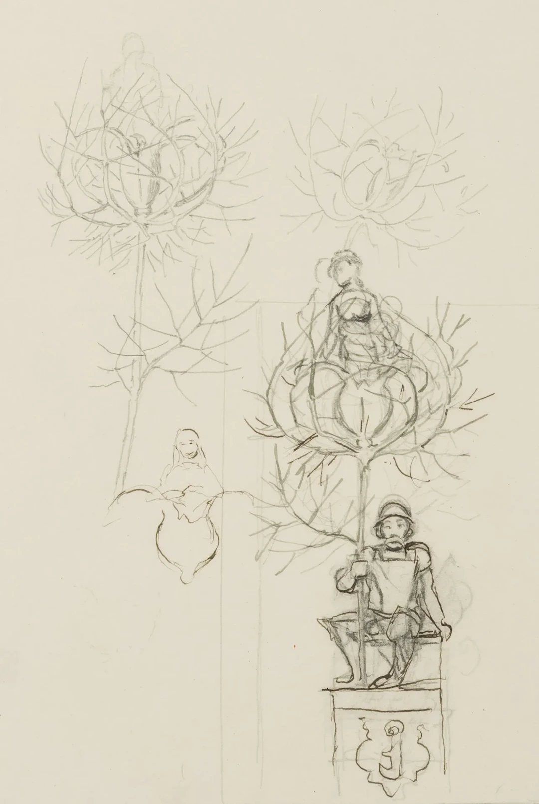 H. THOMA (1839–1924), Gretel in the Countryside, sketch, circa 1915