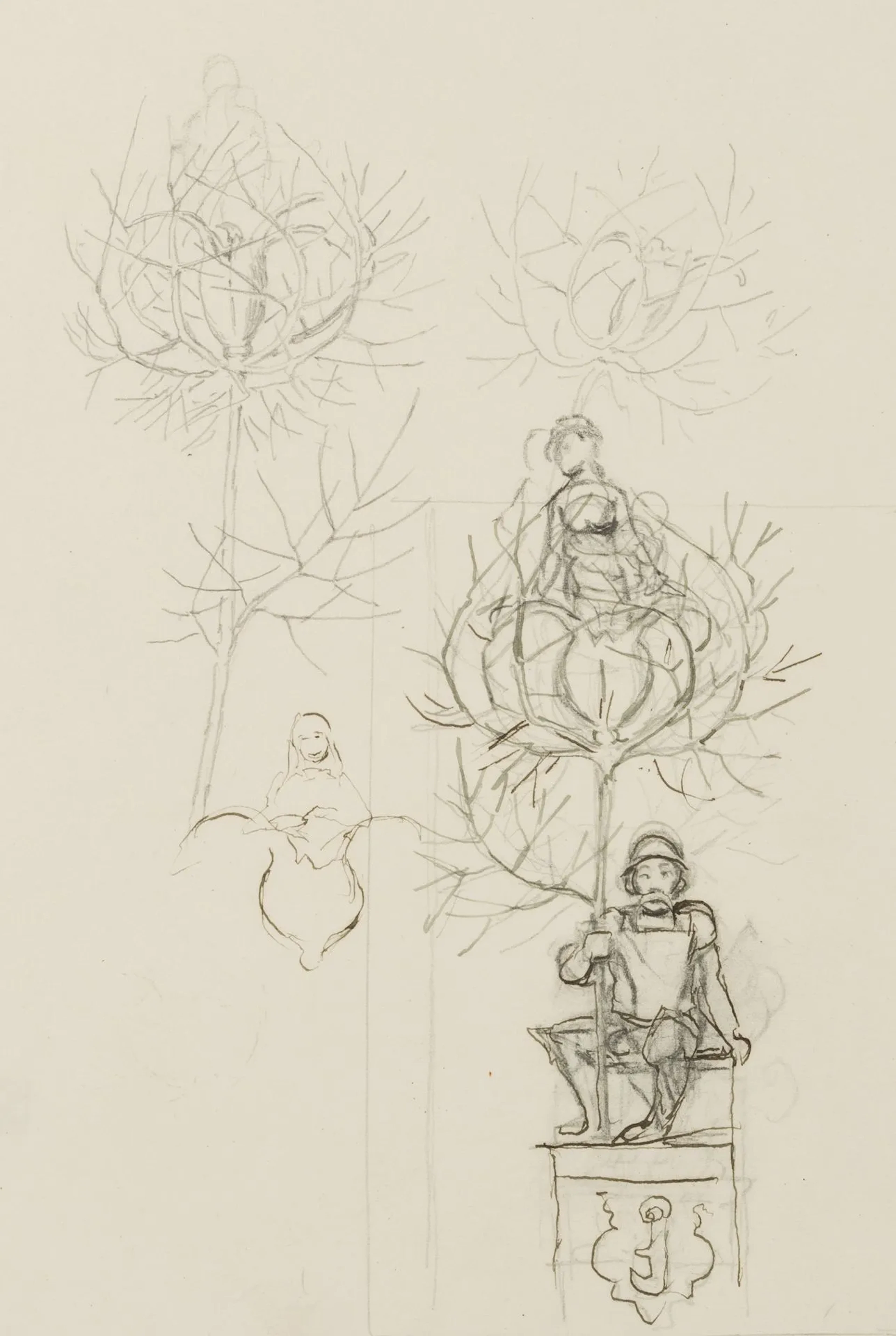 H. THOMA (1839–1924), Gretel in the Countryside, sketch, circa 1915