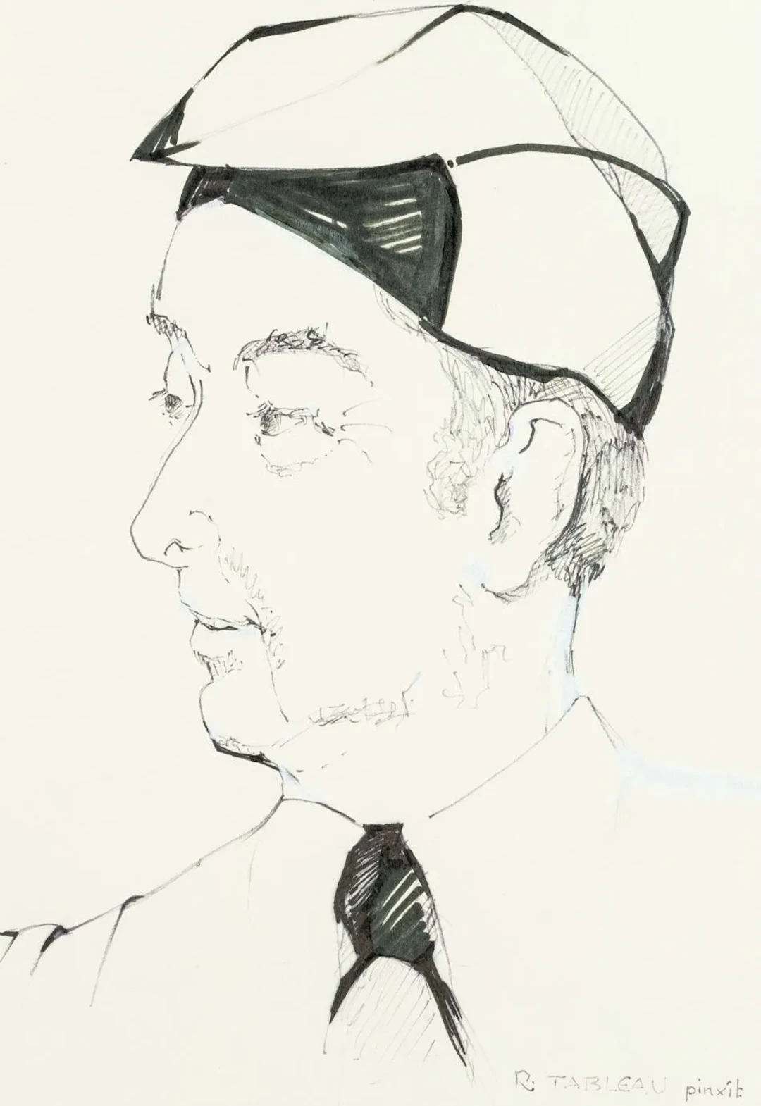 E. BEKKER (1903–1986), Count Si-lex of the Smilers, portrait, felt-tip