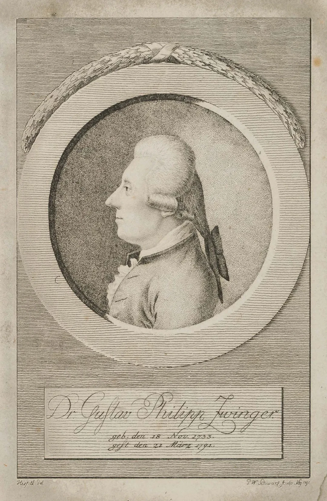 P. SCHWARZ (*1766) after HESSELL (*1757), Gustav Philipp Zwinger