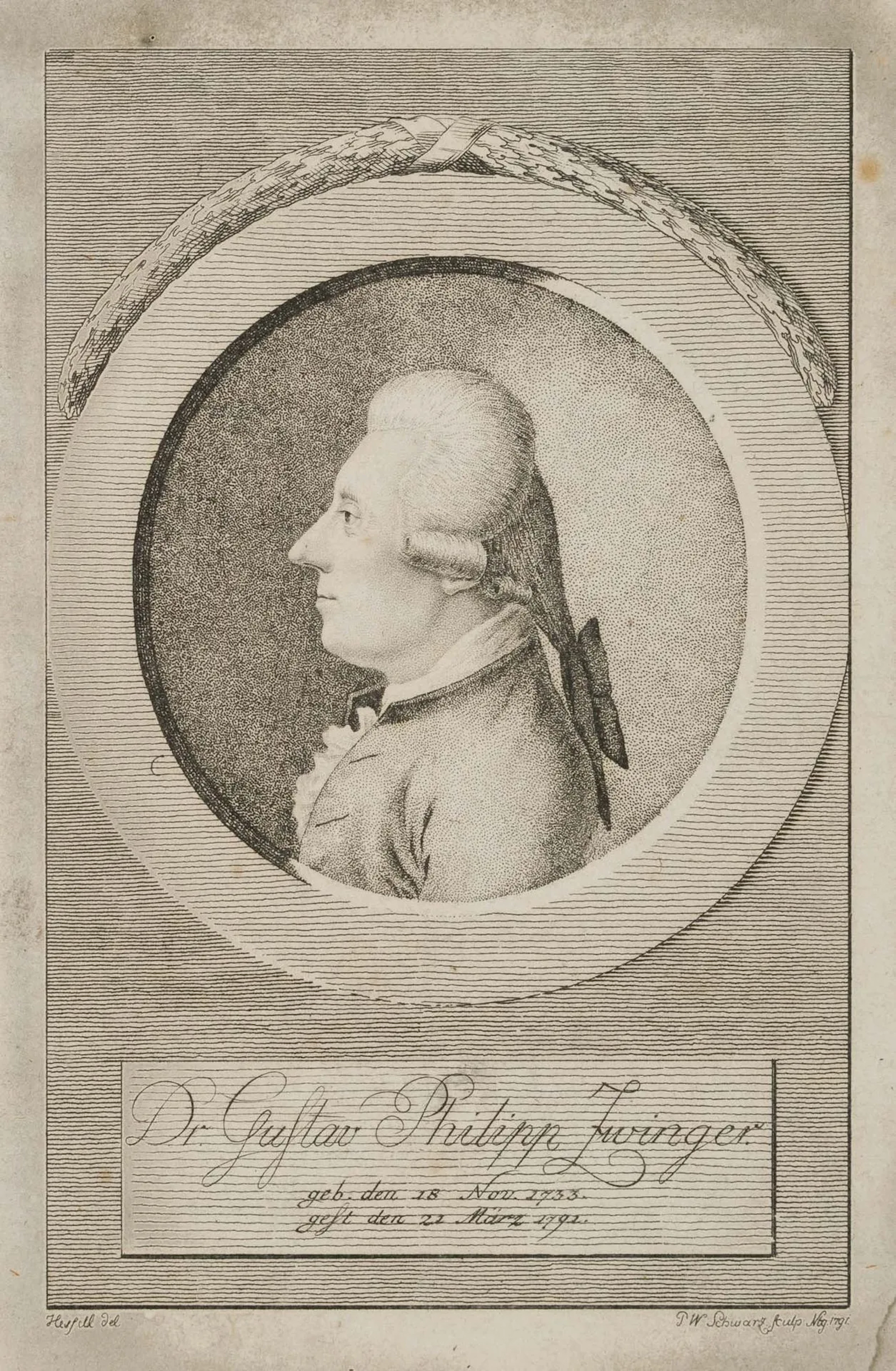 P. SCHWARZ (*1766) after HESSELL (*1757), Gustav Philipp Zwinger