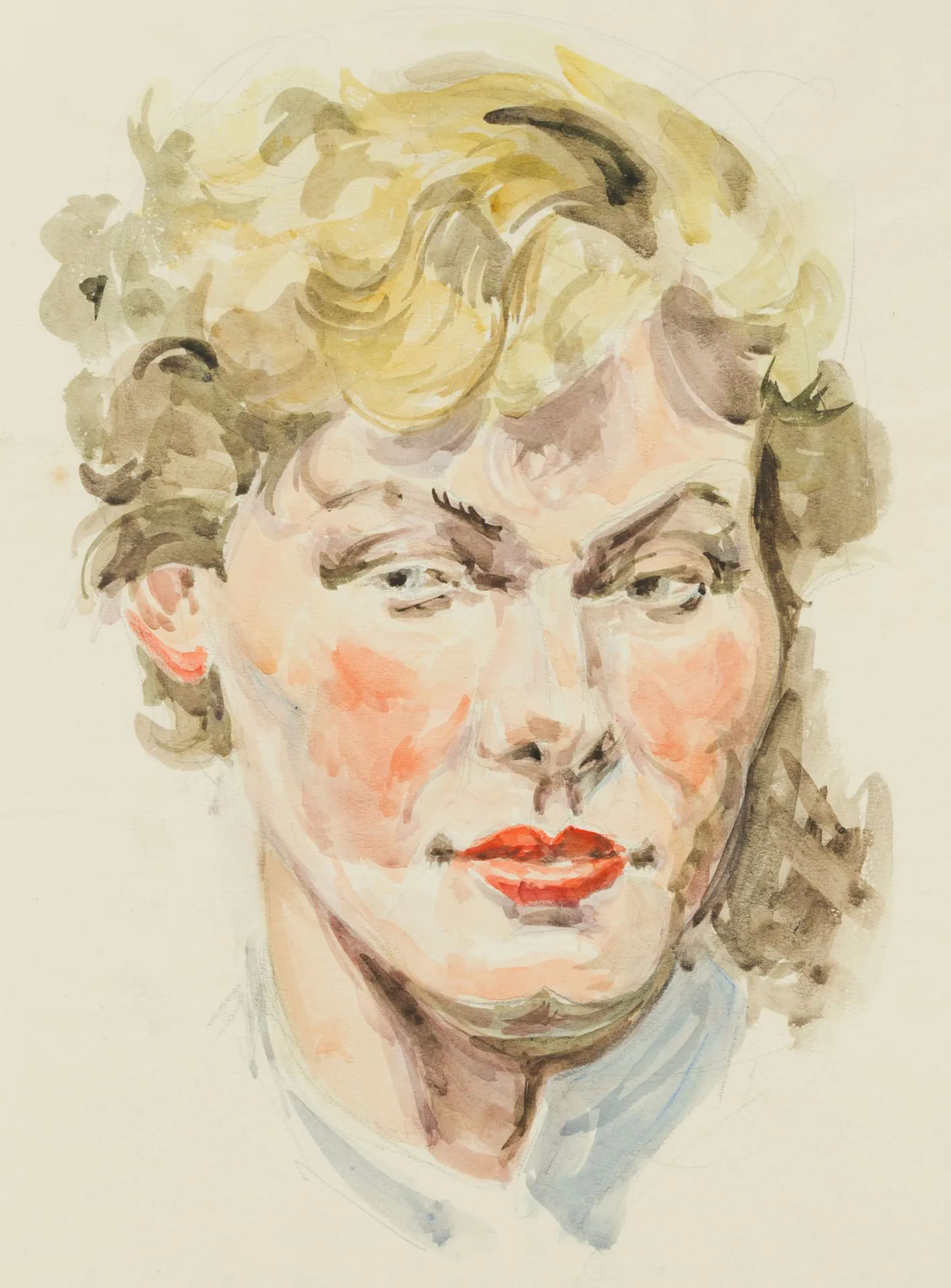 SCHEFFLER (20th), A Drag Queen or a Woman with Red Lips, around 1930