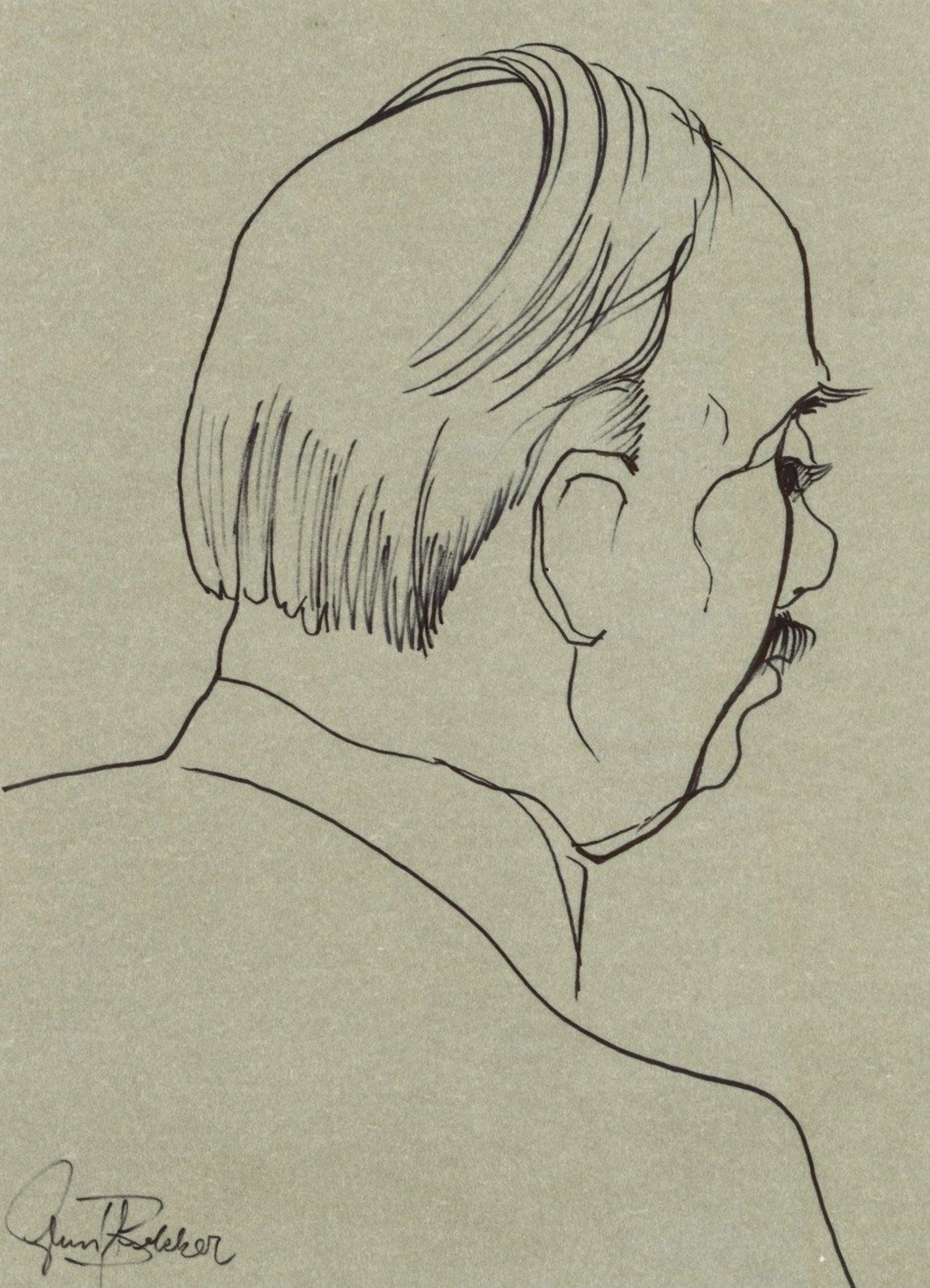 E. BEKKER (1903–1986), Friedrich, Baron von Dungern, felt-tip pen