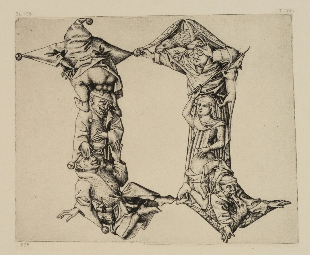 After Monogramist MEISTER ES (*1450), Illustrated Alphabet. Letter