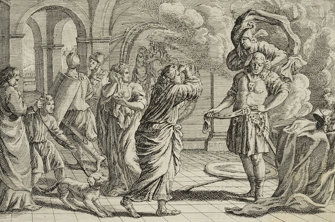 J. MEYER (1655–1712), A Warrior Straps on His Belt, Ready to Set Off