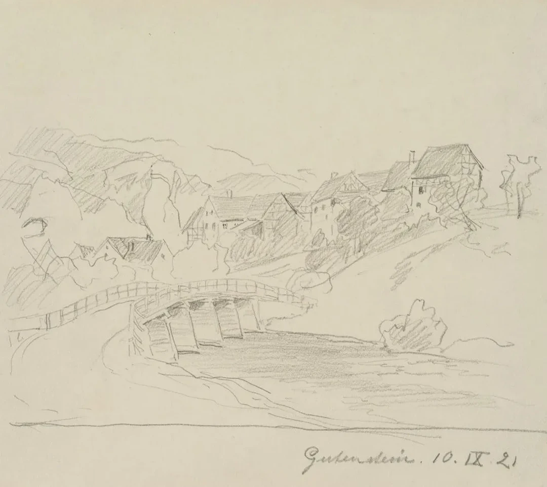 Unknown (19th), Bridge in Gutenstein near Sigmaringen, 1821, Pencil
