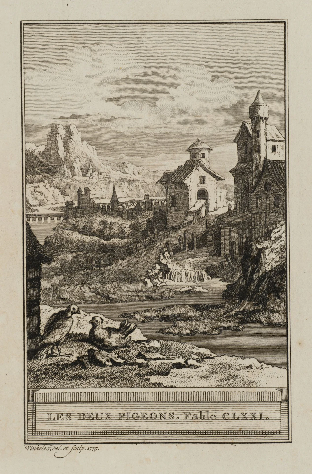 R. VINKELES (1741–1816), *The Two Pigeons*, 1775, Etching Reinier