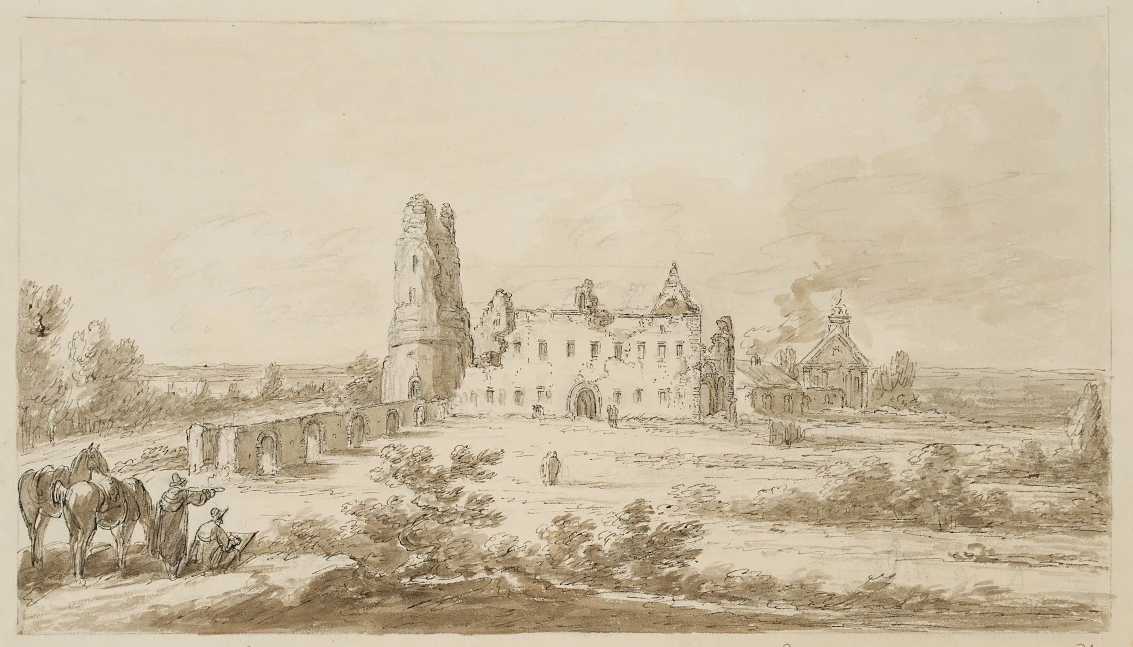 I. DUVIVIER (1758–1832), Mehun-sur-Yèvre Castle near Bourges, Watercolor