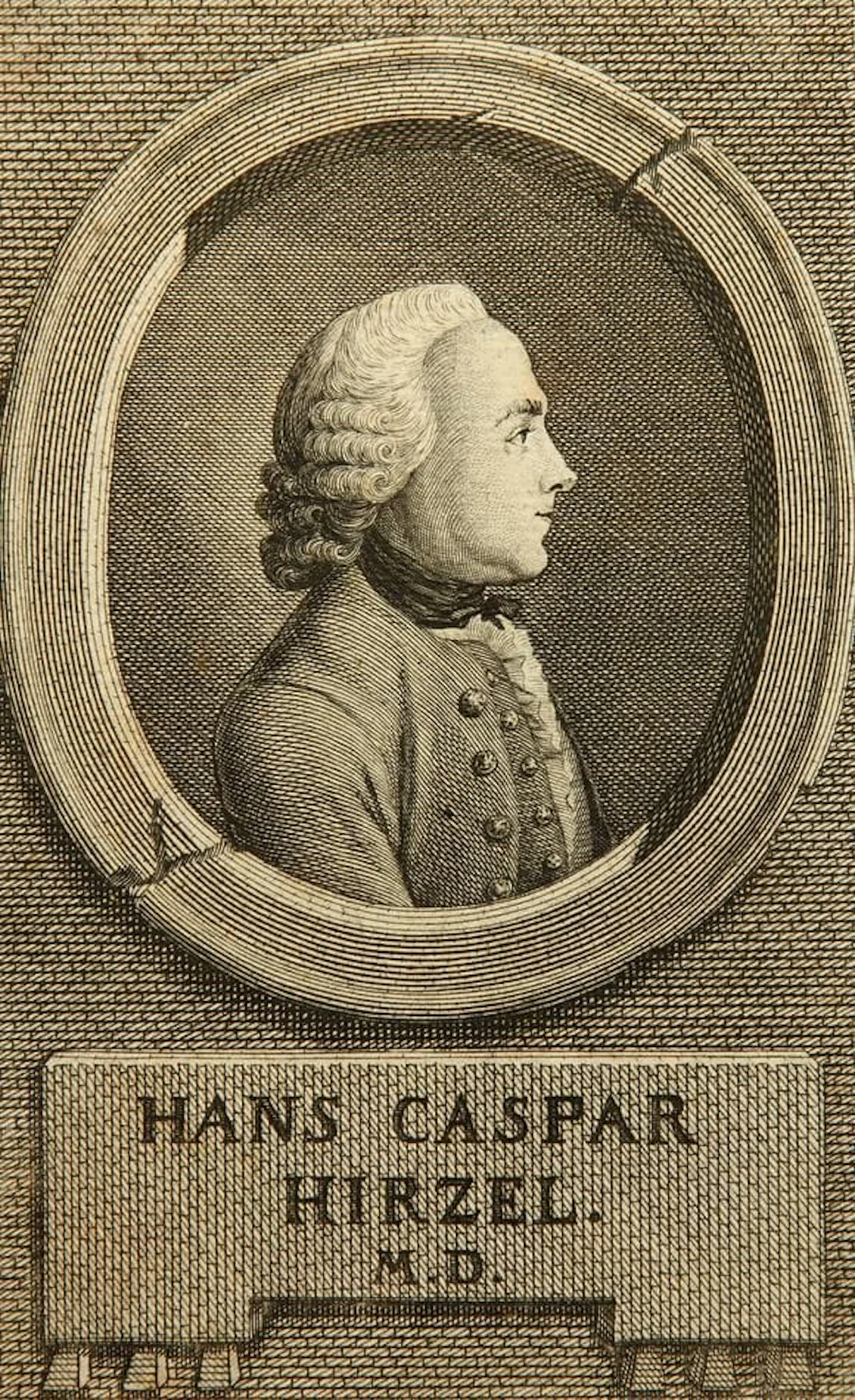 Unknown (18th century), Hans Caspar Hirzel (b. 1725), copper engraving