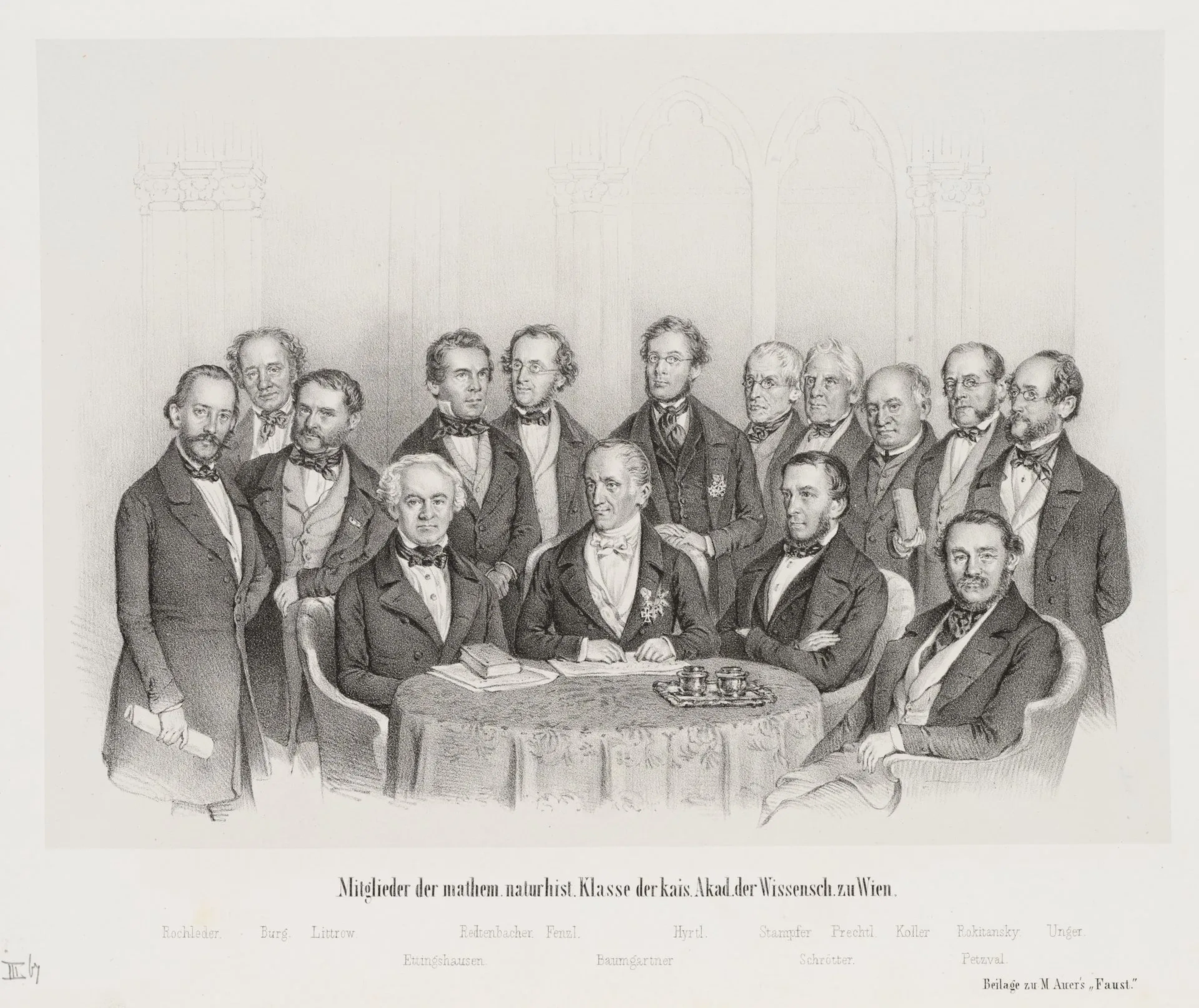 Unknown (19th), Members of the Academy, Vienna, mathematicians, around