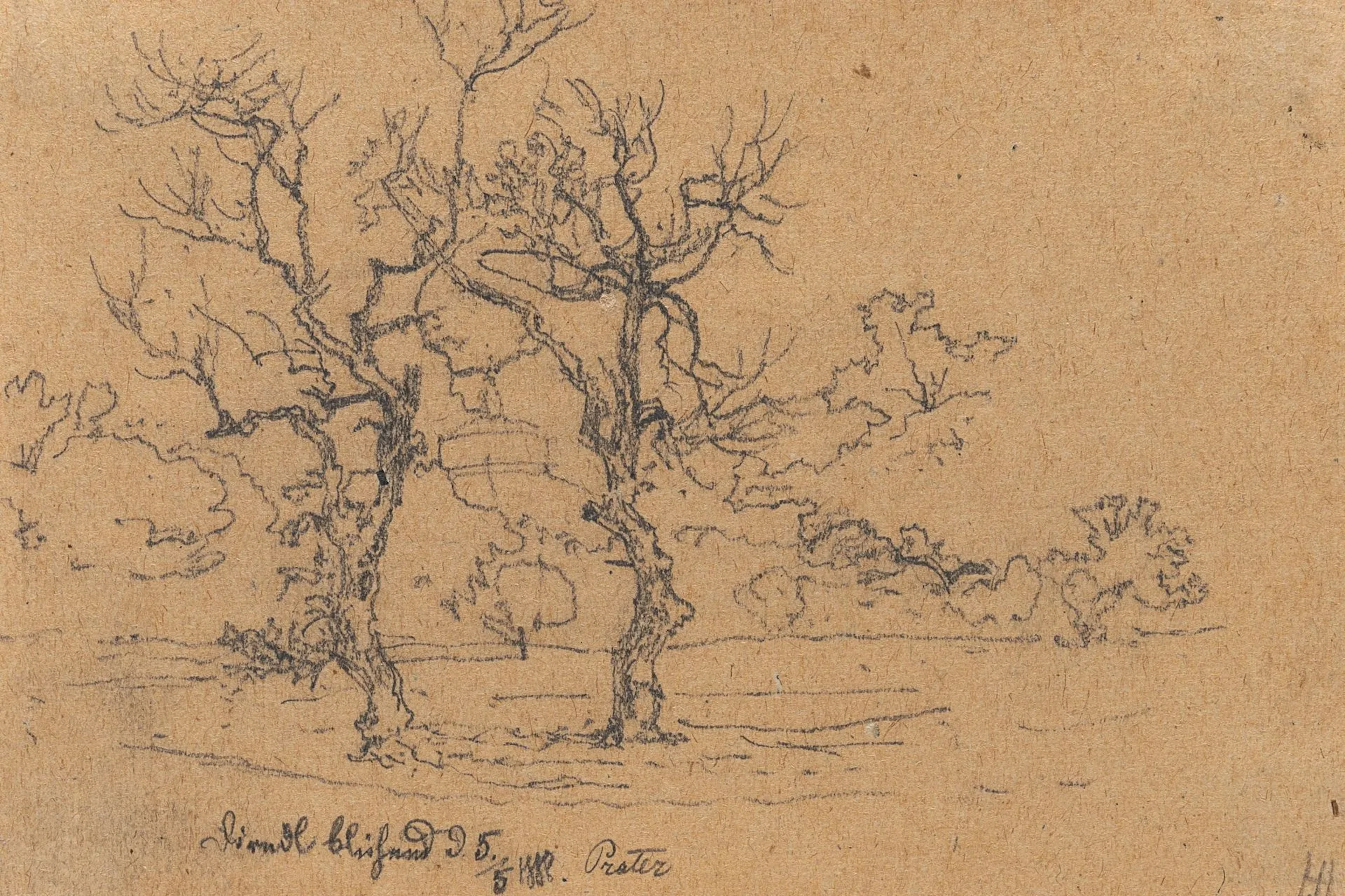 Monogram HH (19th), Prater landscape, 1888, Pencil Monogrammist HH