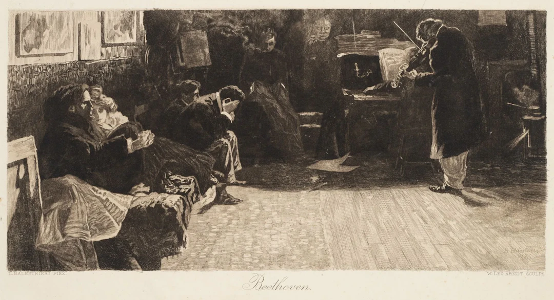 L. ARNDT (*1857) after BALESTRIERI (*1872), Beethoven’s Kreutzer Sonata