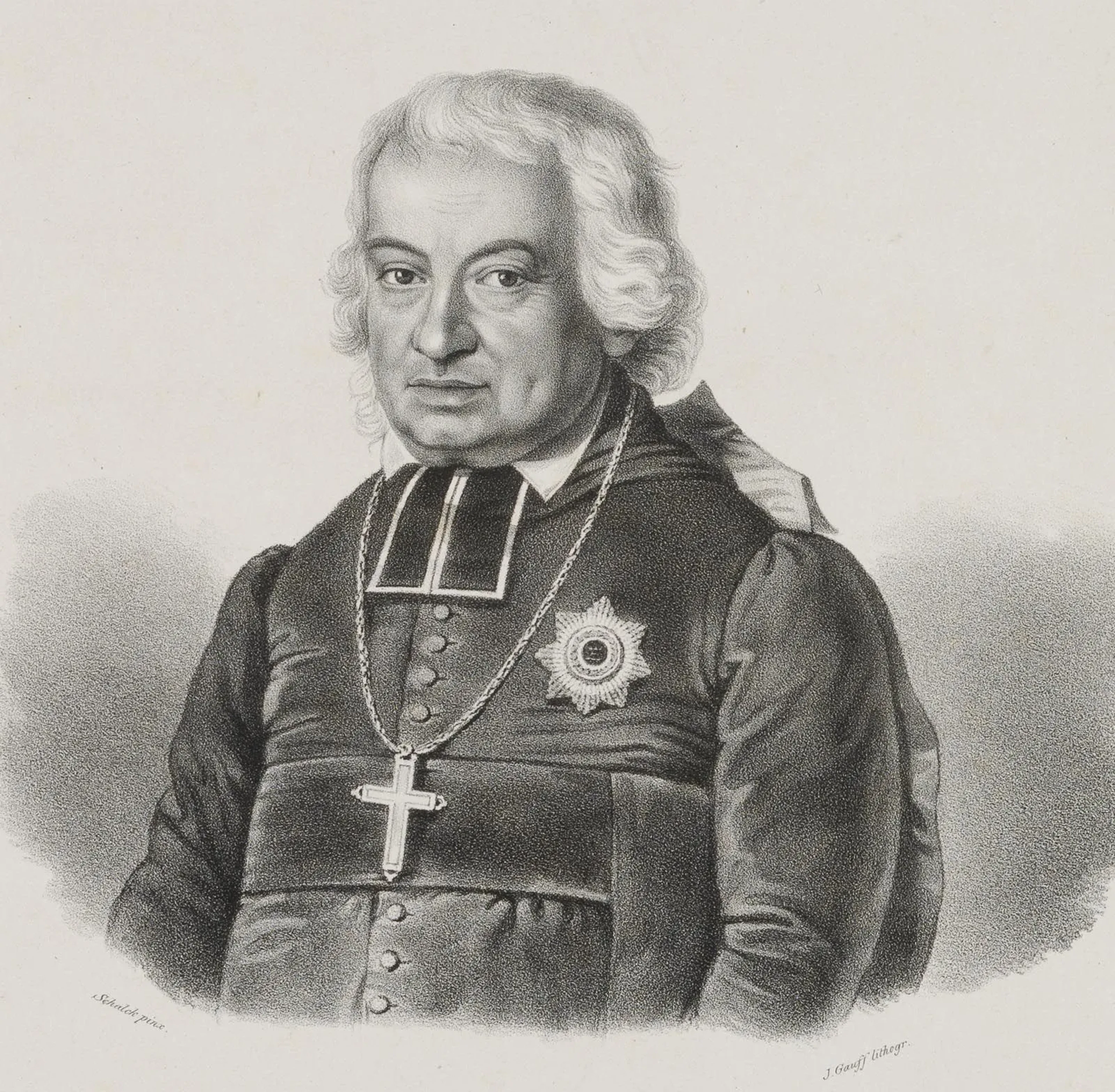 J. GAUFF (*1804) after SCHALCK (*1825), Portrait of Joseph Vitus Burg