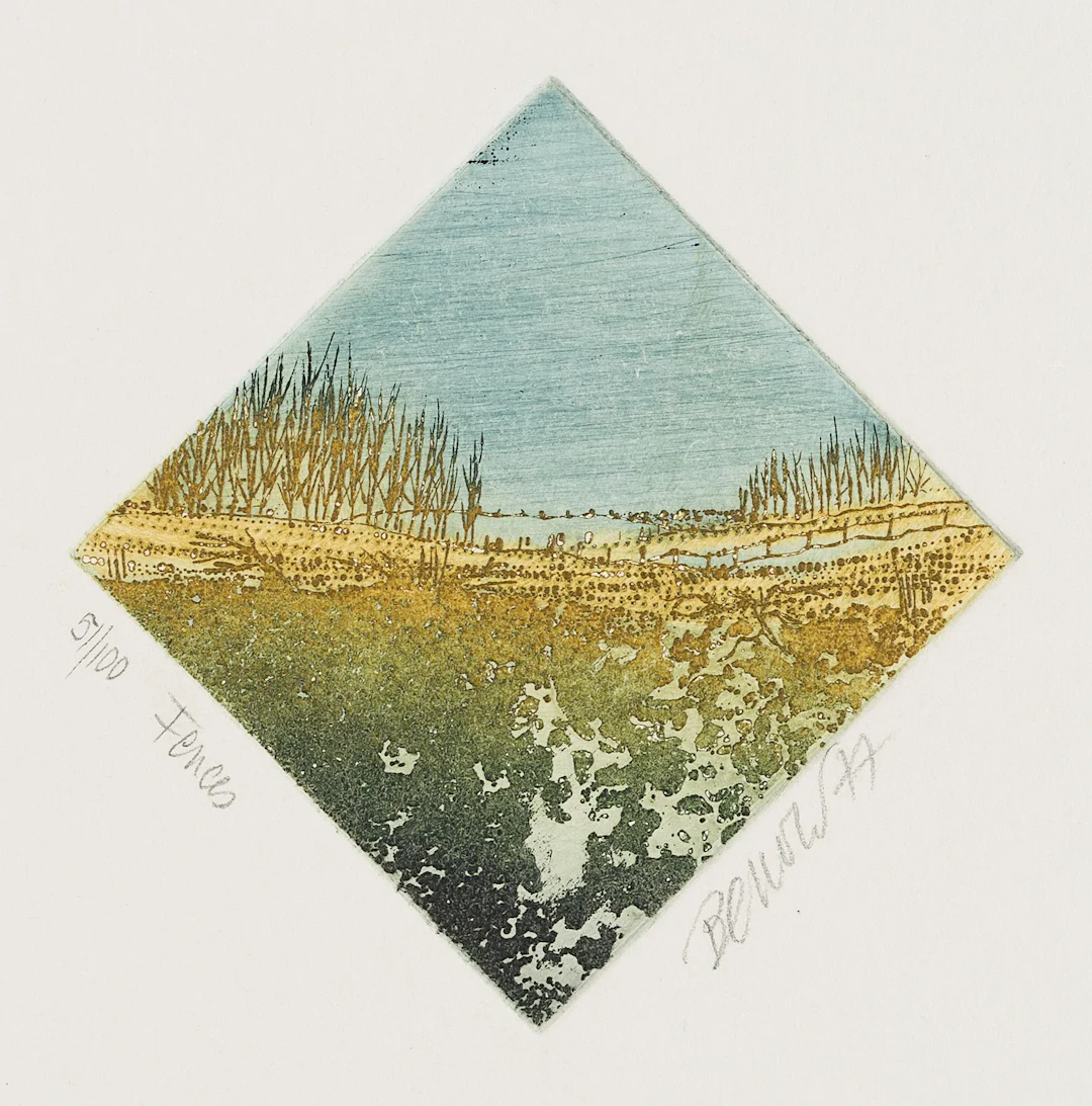S. BENOW (*1939), Fences, 1977, Etching Sheila Benow (born 1939 New