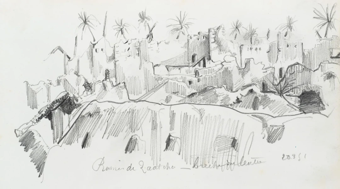 Unknown (19th century), Ruins of Zaatcha, Algeria, 1851, pencil Unknown