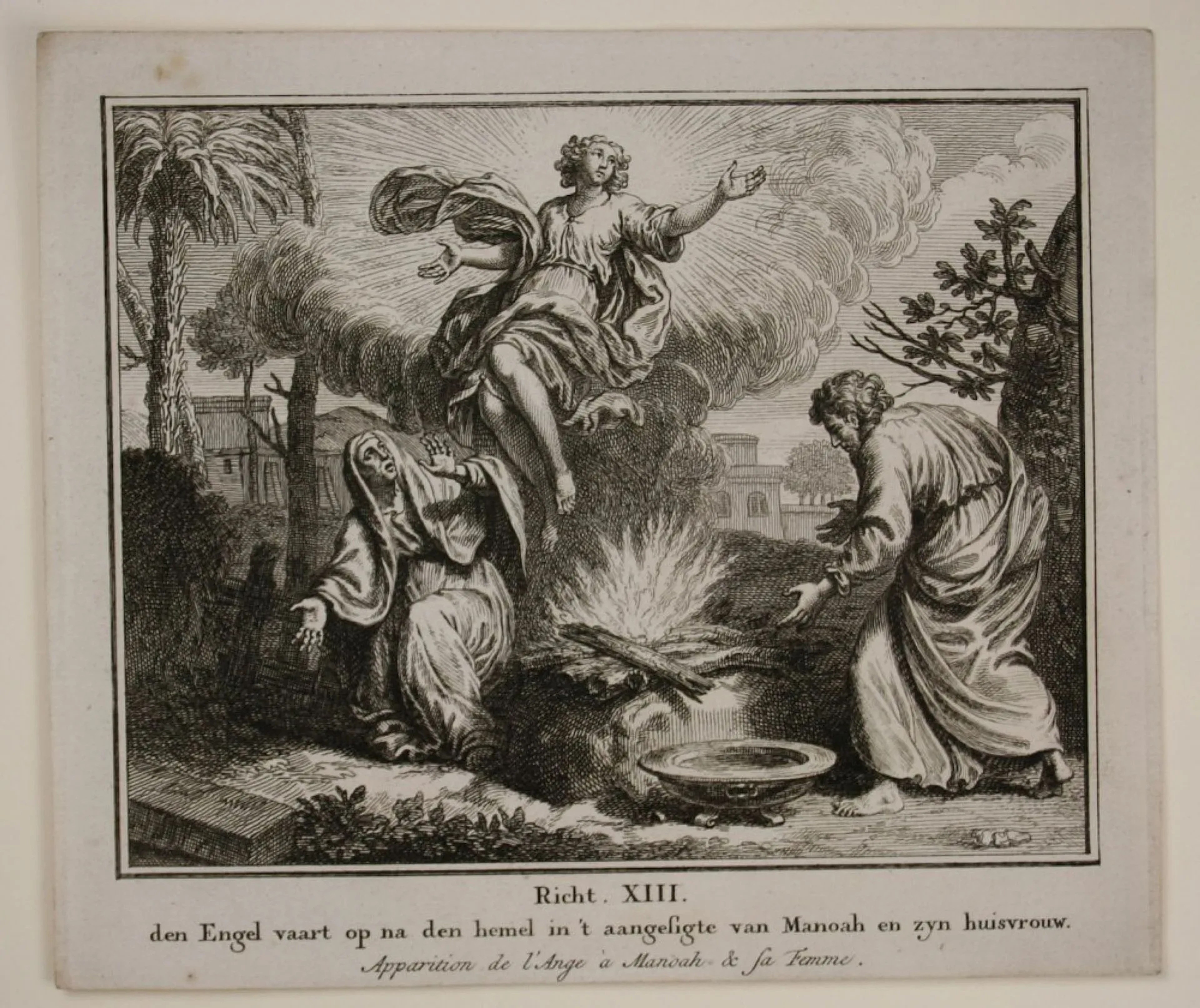 S. FOKKE (1712-1784), The angel appears to Manoah, around 1750, Copper