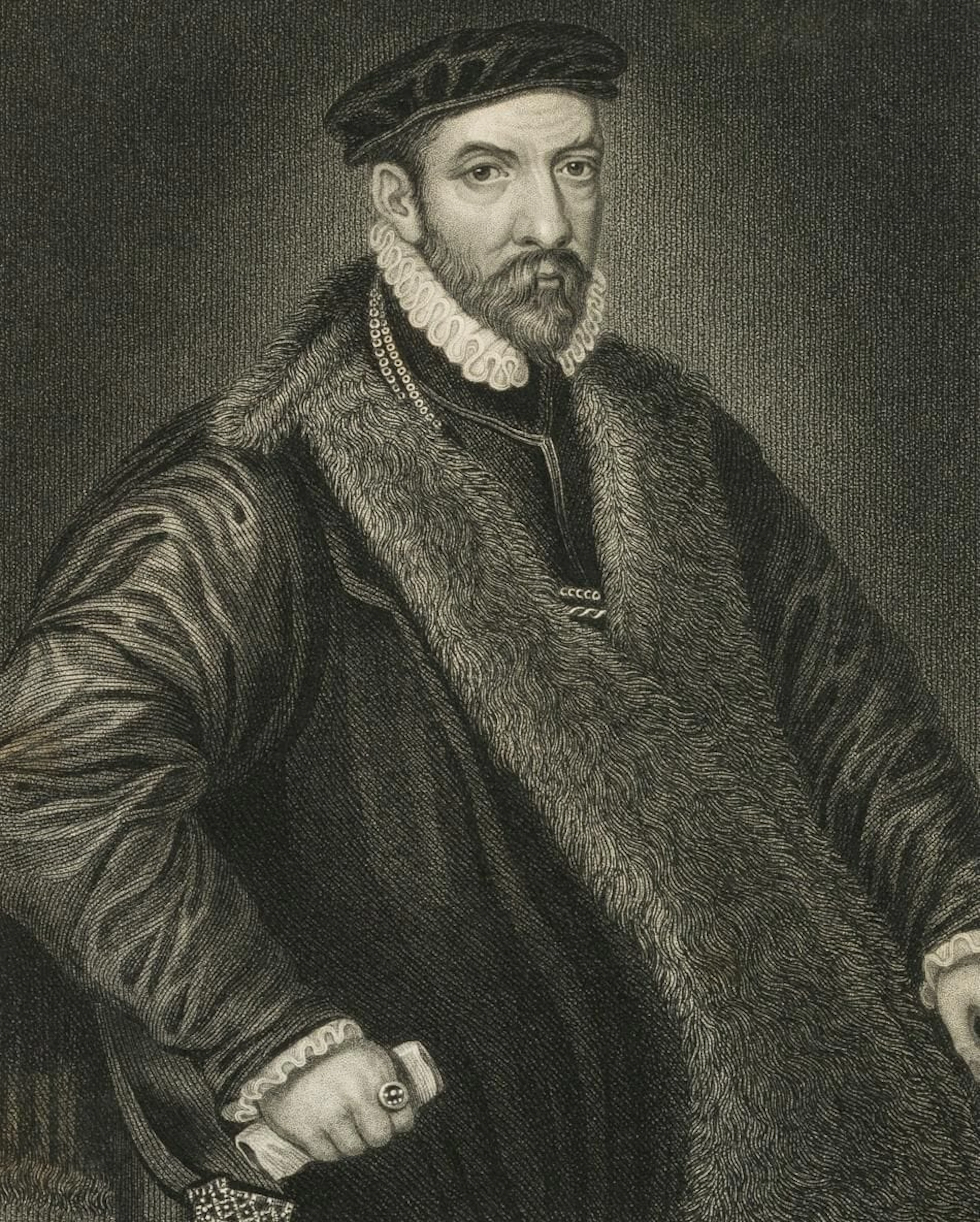 W. MOTE (1803-1871), Sir Nicholas Bacon, around 1840, Steel engraving