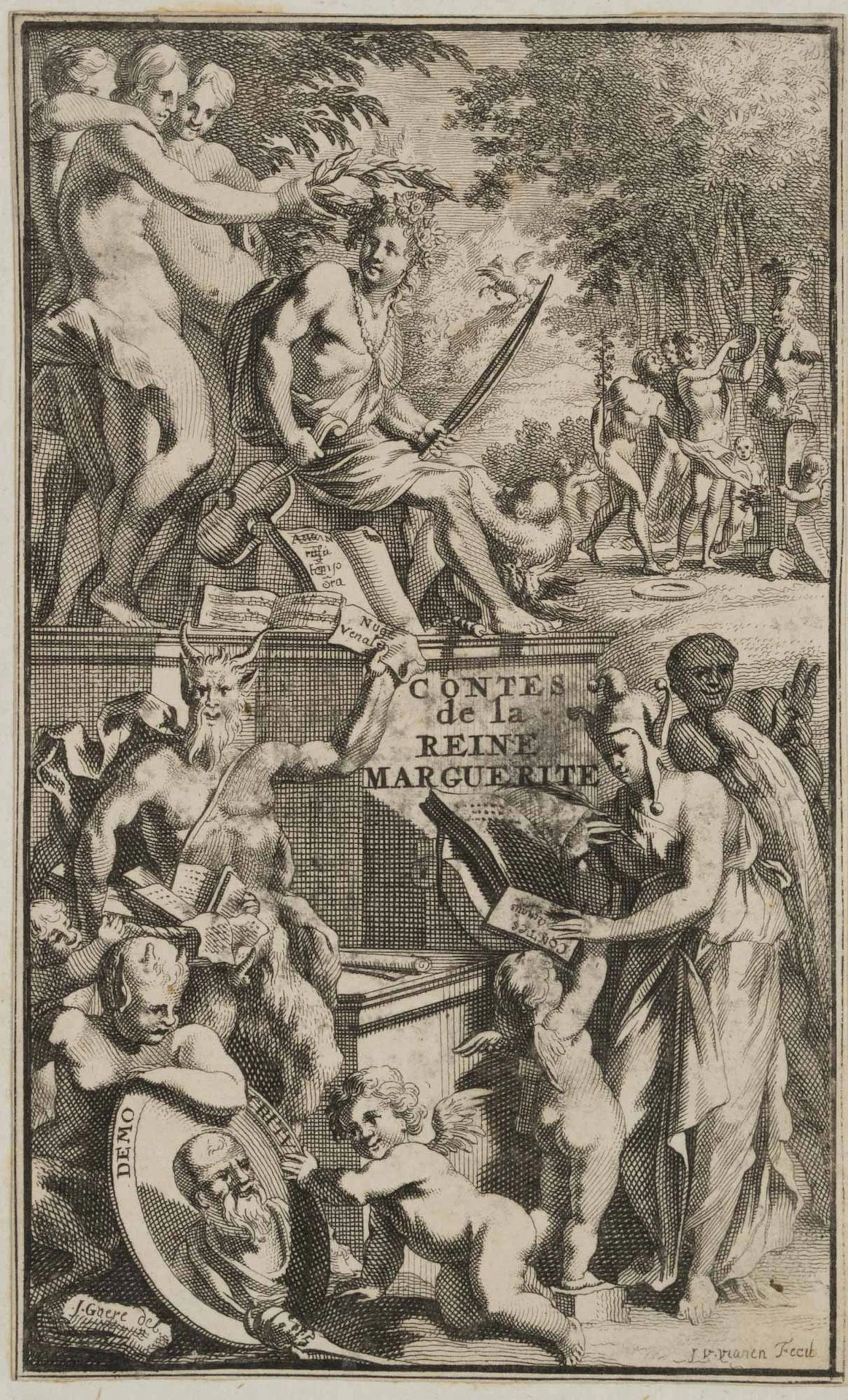 A. VIANEN (*1569) after GUERÉ (15th century), Frontispiece, *Contes