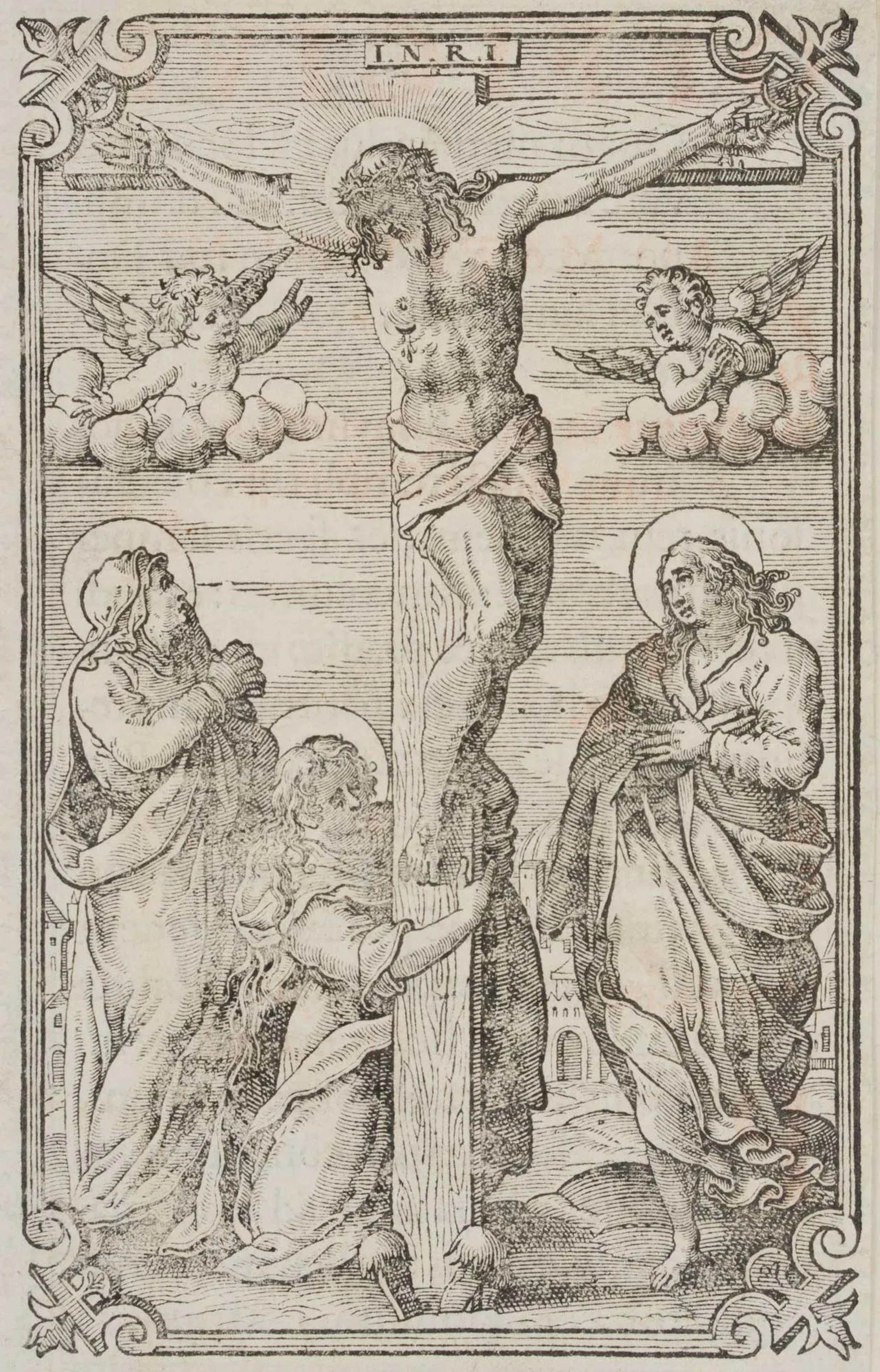 N. PEZZANA (17th–18th), Christ on the Cross, Woodcut Niccolò Pezzana