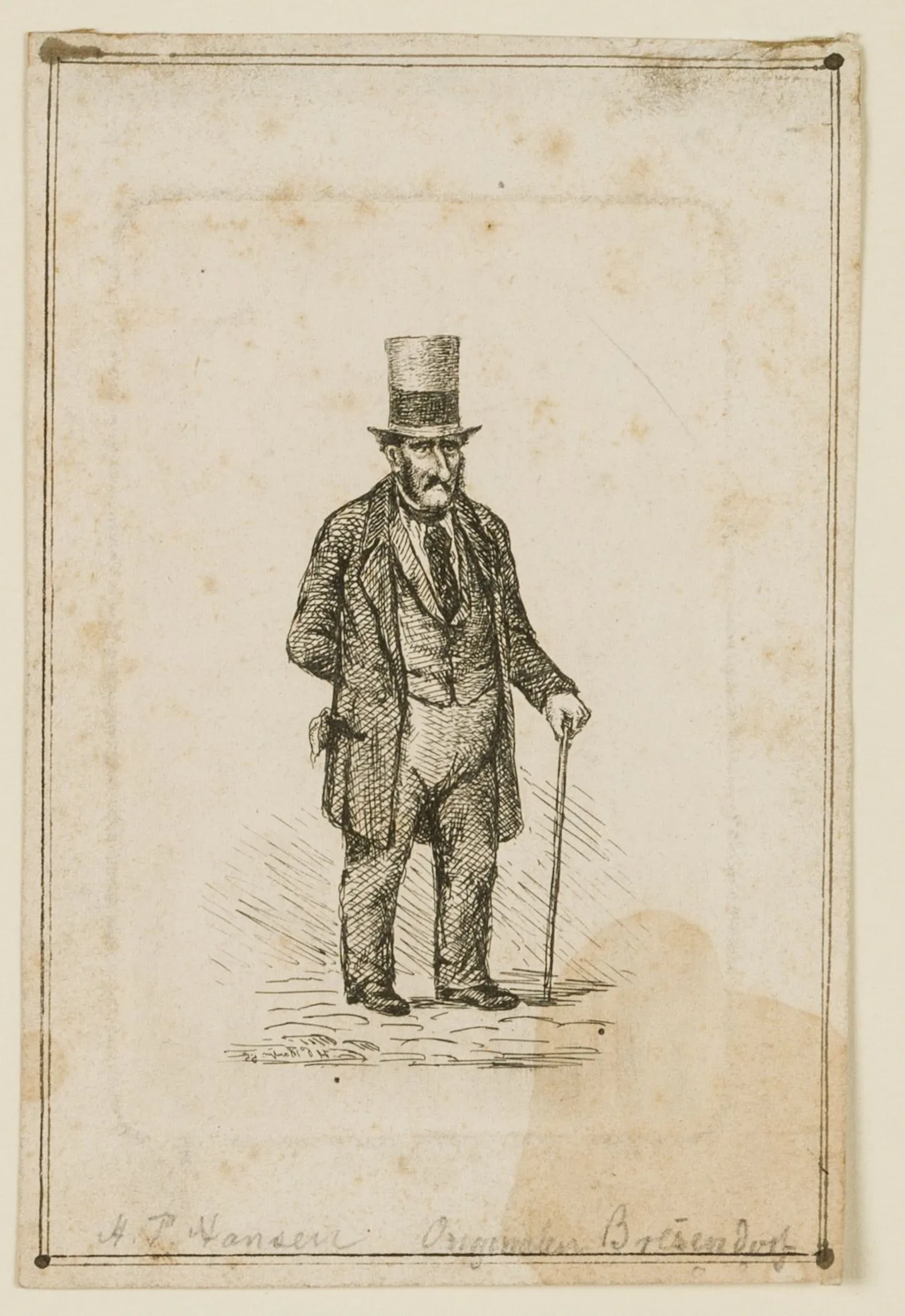 H. HANSEN (19th), Portrait of a man, Etching H. P. Hansen (19th century):