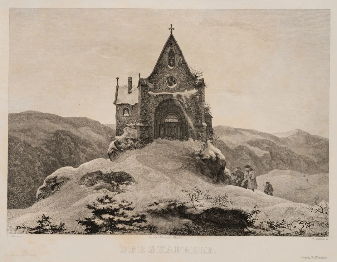 W. WITTHÖFT (*1816) after OEHME (*1797), Mountain Chapel in Winter