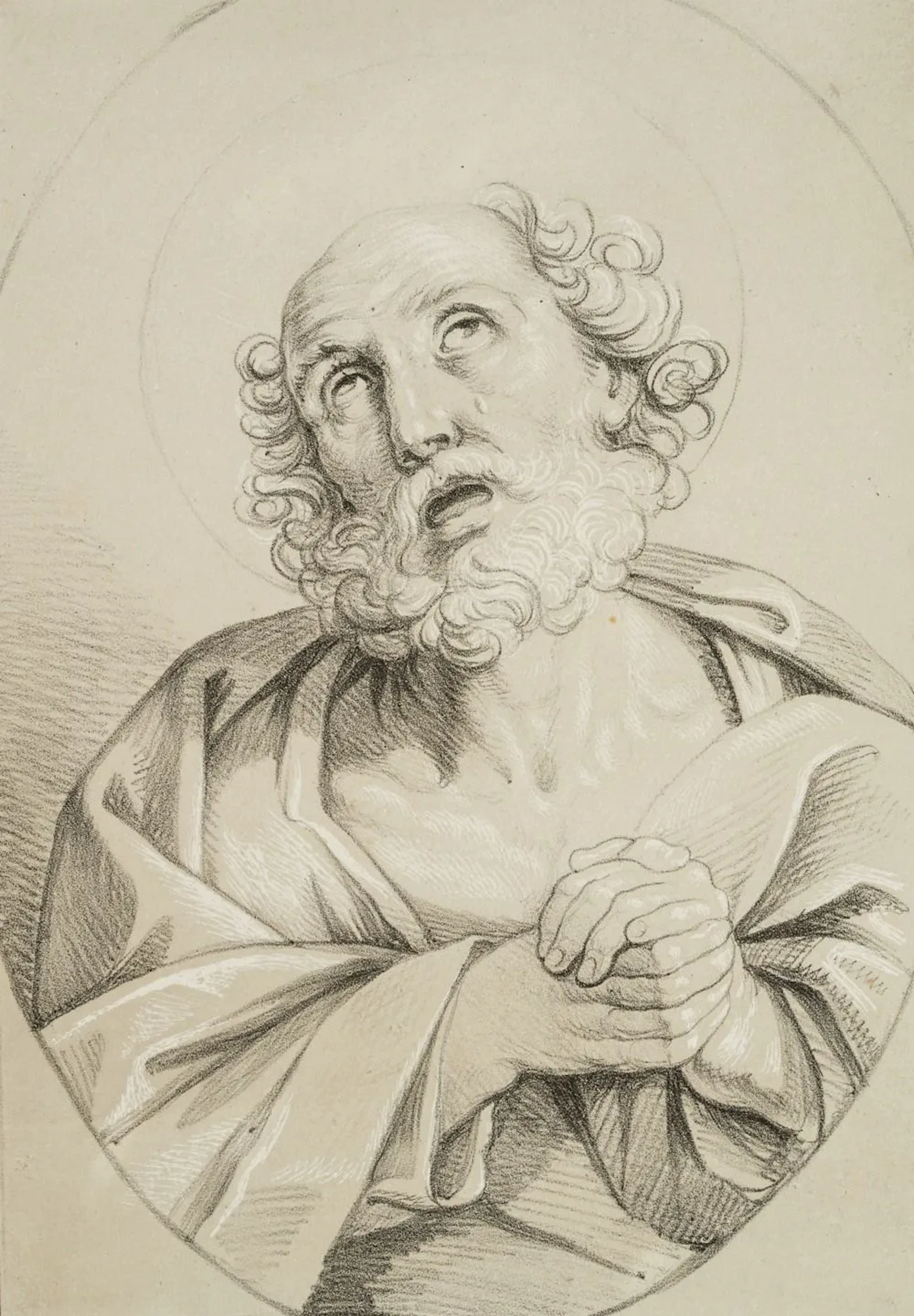 F. PILOTY (*1786) after RENI (*1575), Peter the Penitent, Lithograph