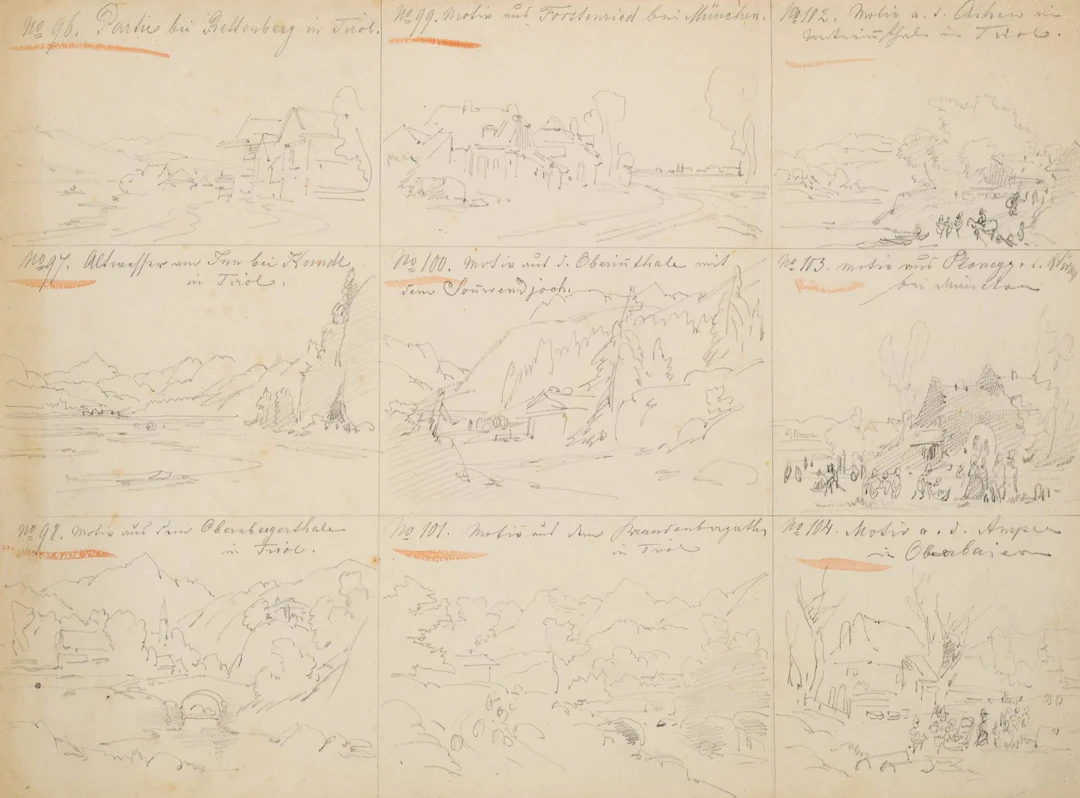 A. DOLL (1826–1887), A series of 9 images of mountain landscapes