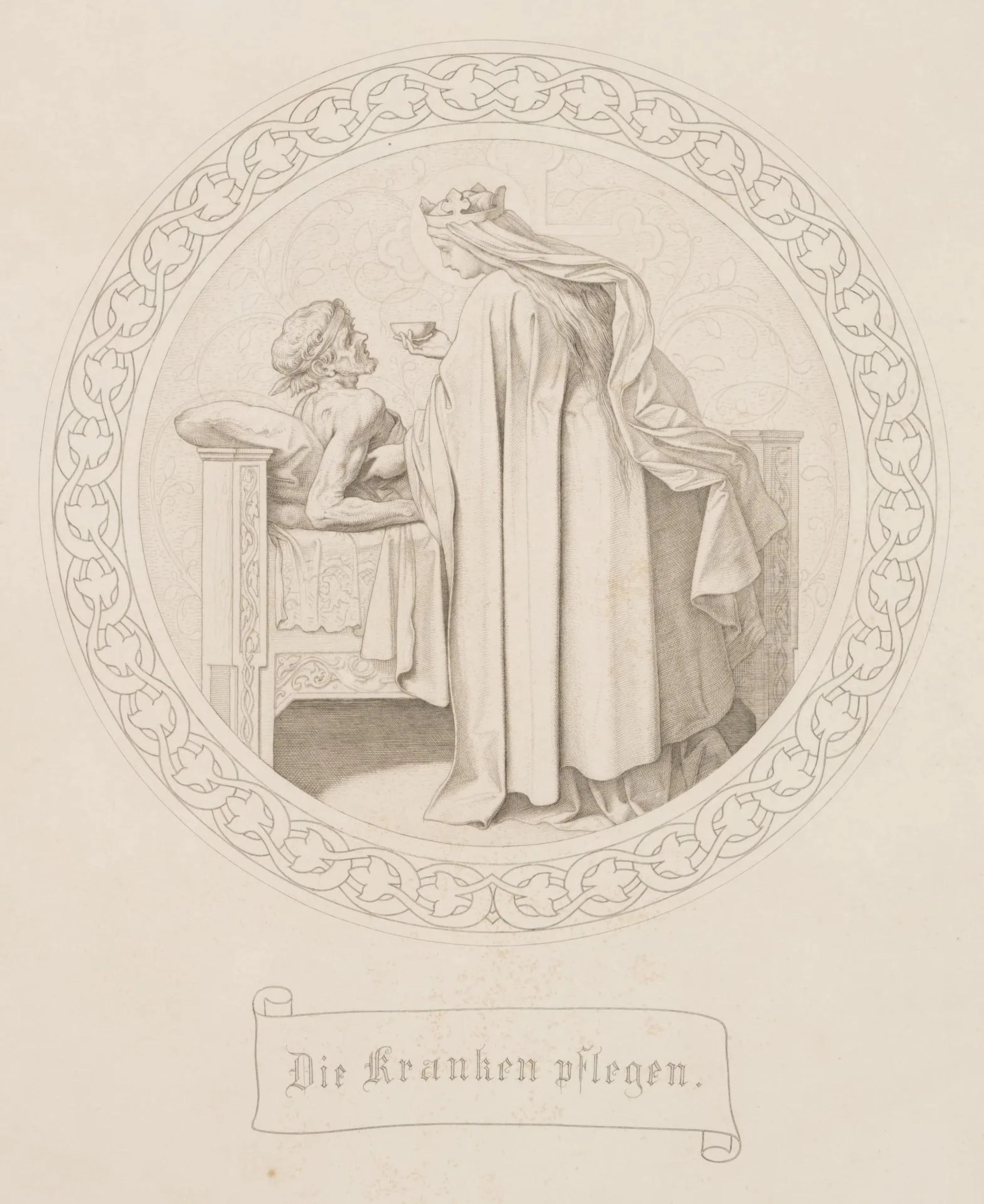 J. THAETER (*1804) after SCHWIND (*1804), Caring for the sick, around