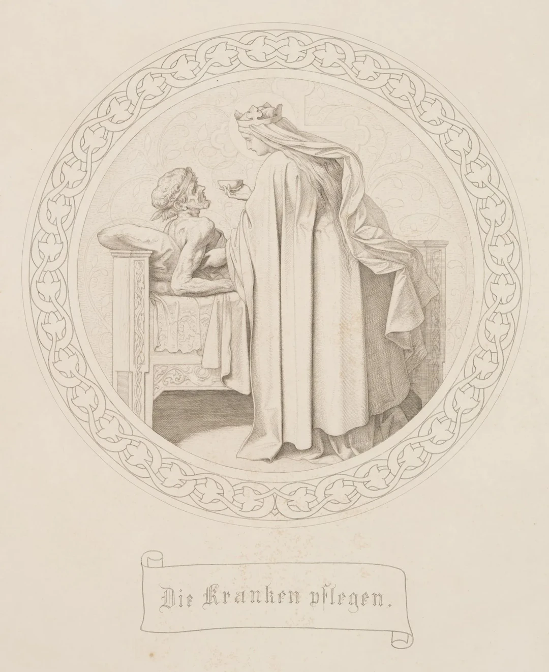 J. THAETER (*1804) after SCHWIND (*1804), Caring for the sick, around