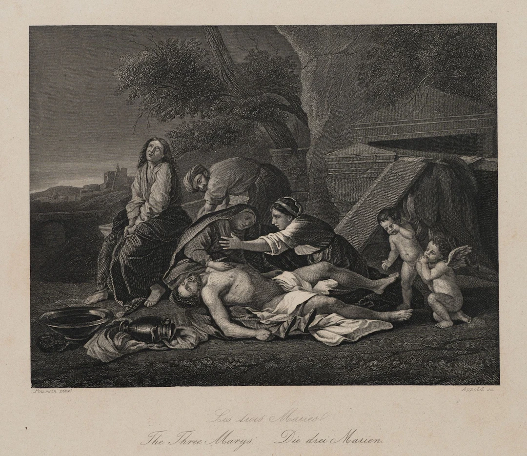 J. APPOLD (*1809) after POUSSIN (*1594), The Three Marys with Christ