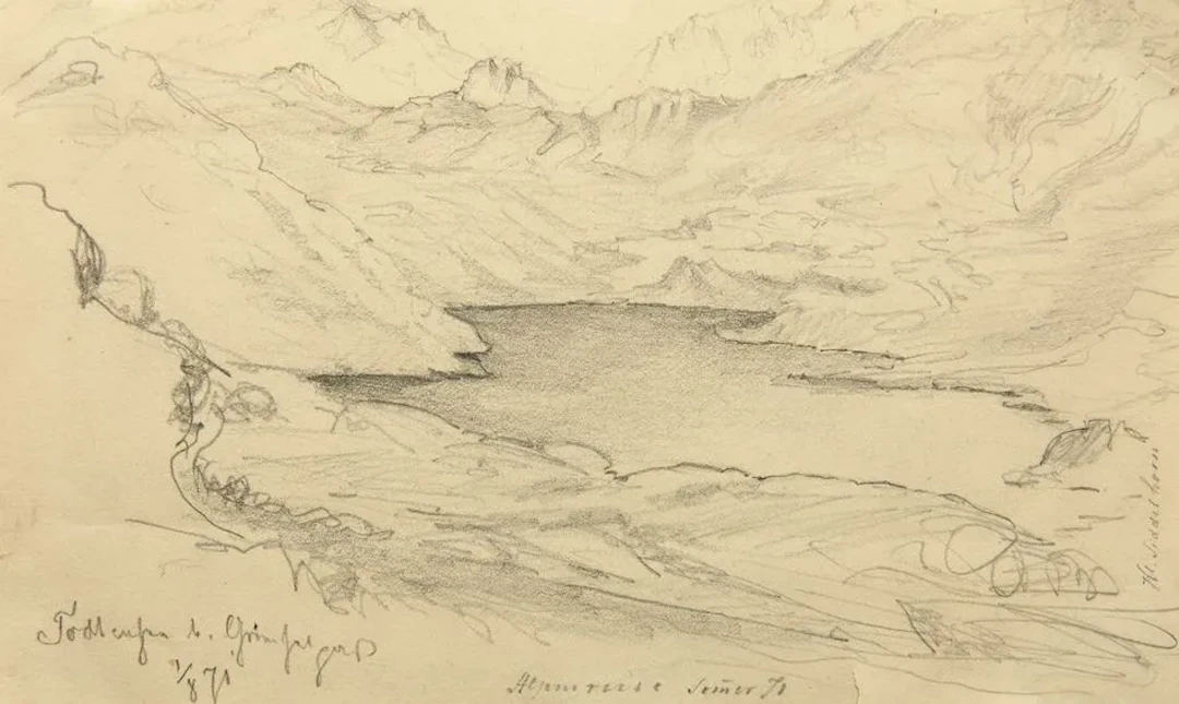 Unknown (19th century), Totensee at the Grimsel Pass, Pencil Unknown