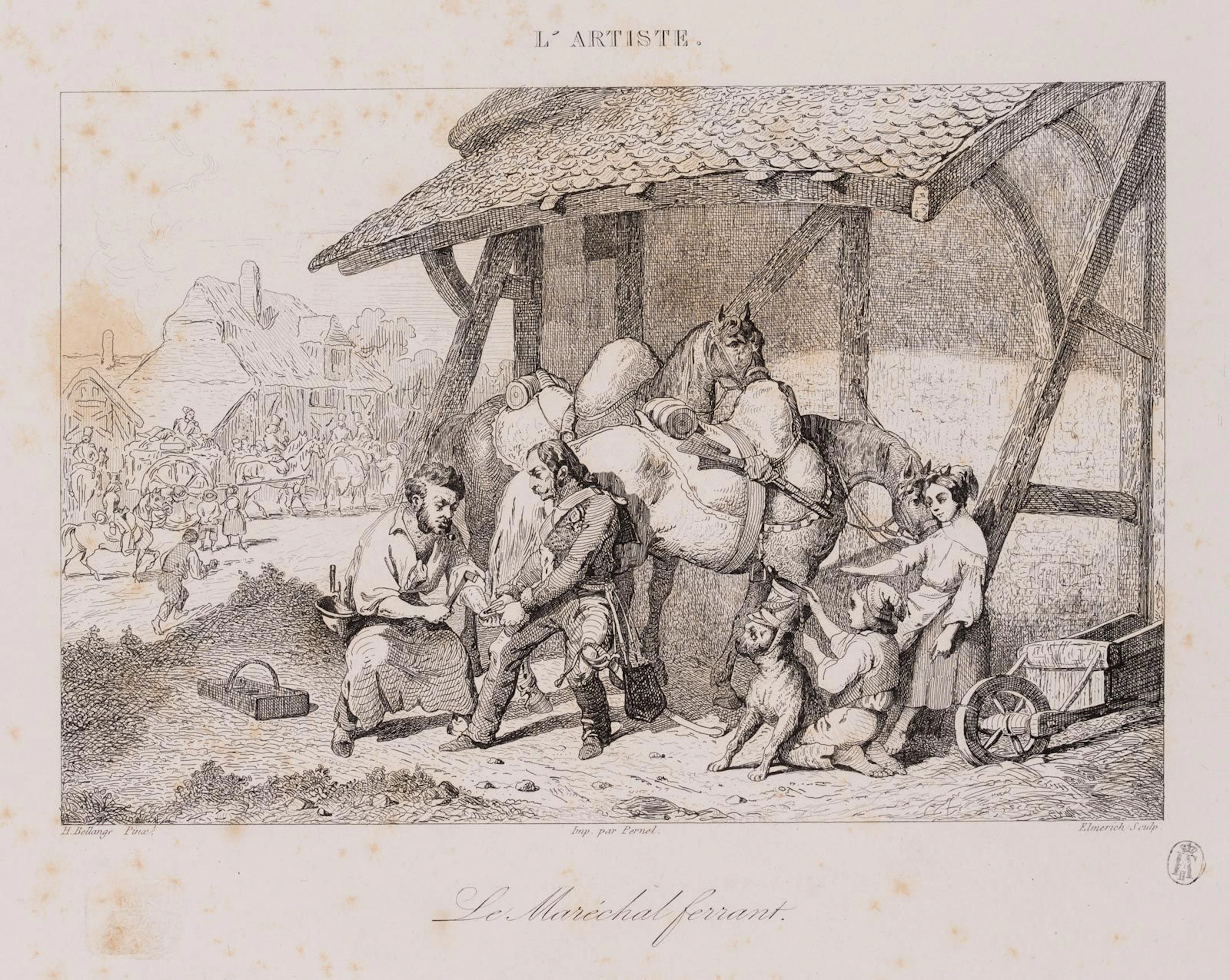 C. ELMERICH (*1813) after BELLANGÉ (*1800), A Rider on a Horse at