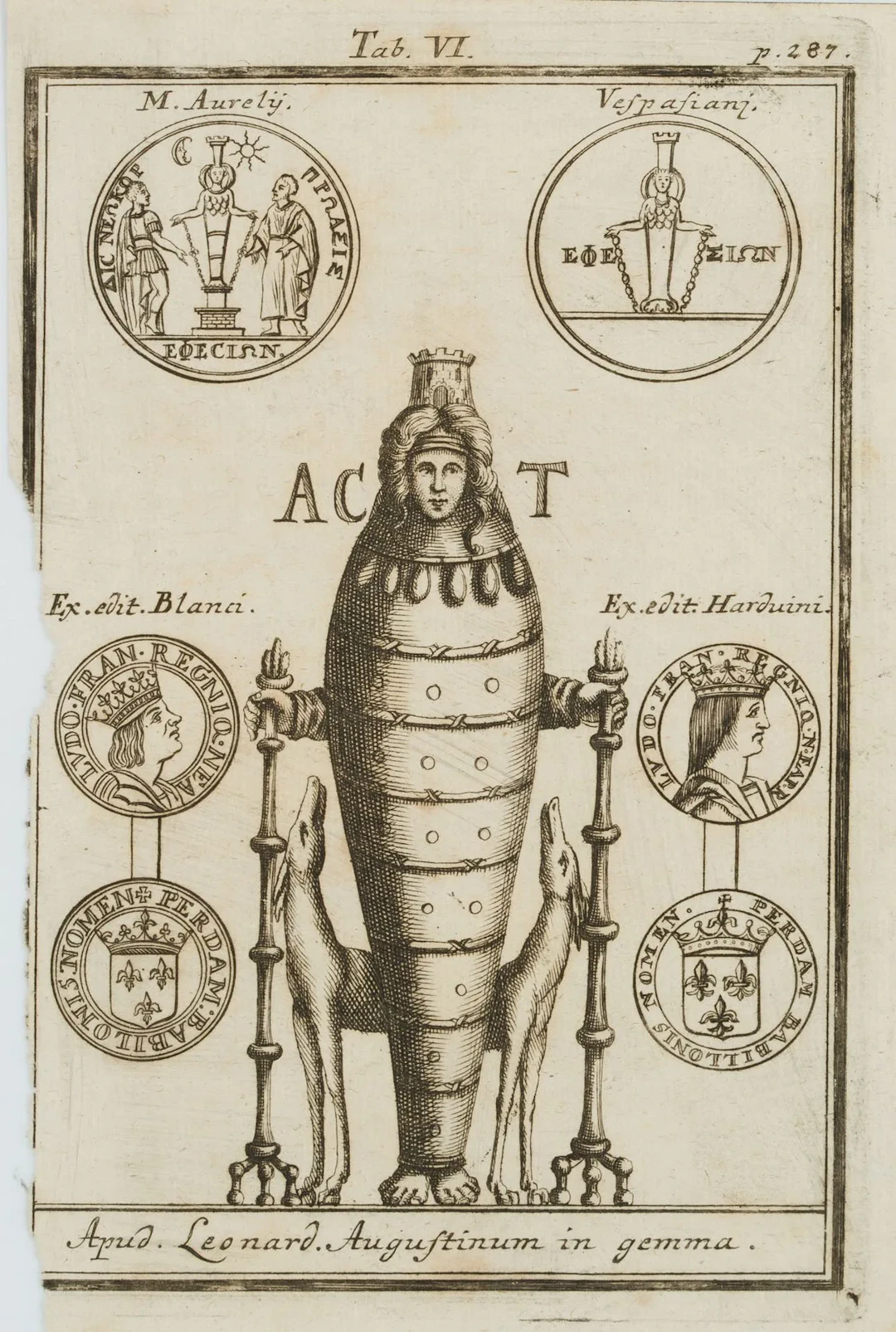 L. AUGUSTINUS (17th), Title page featuring Artemis of Ephesus, copper