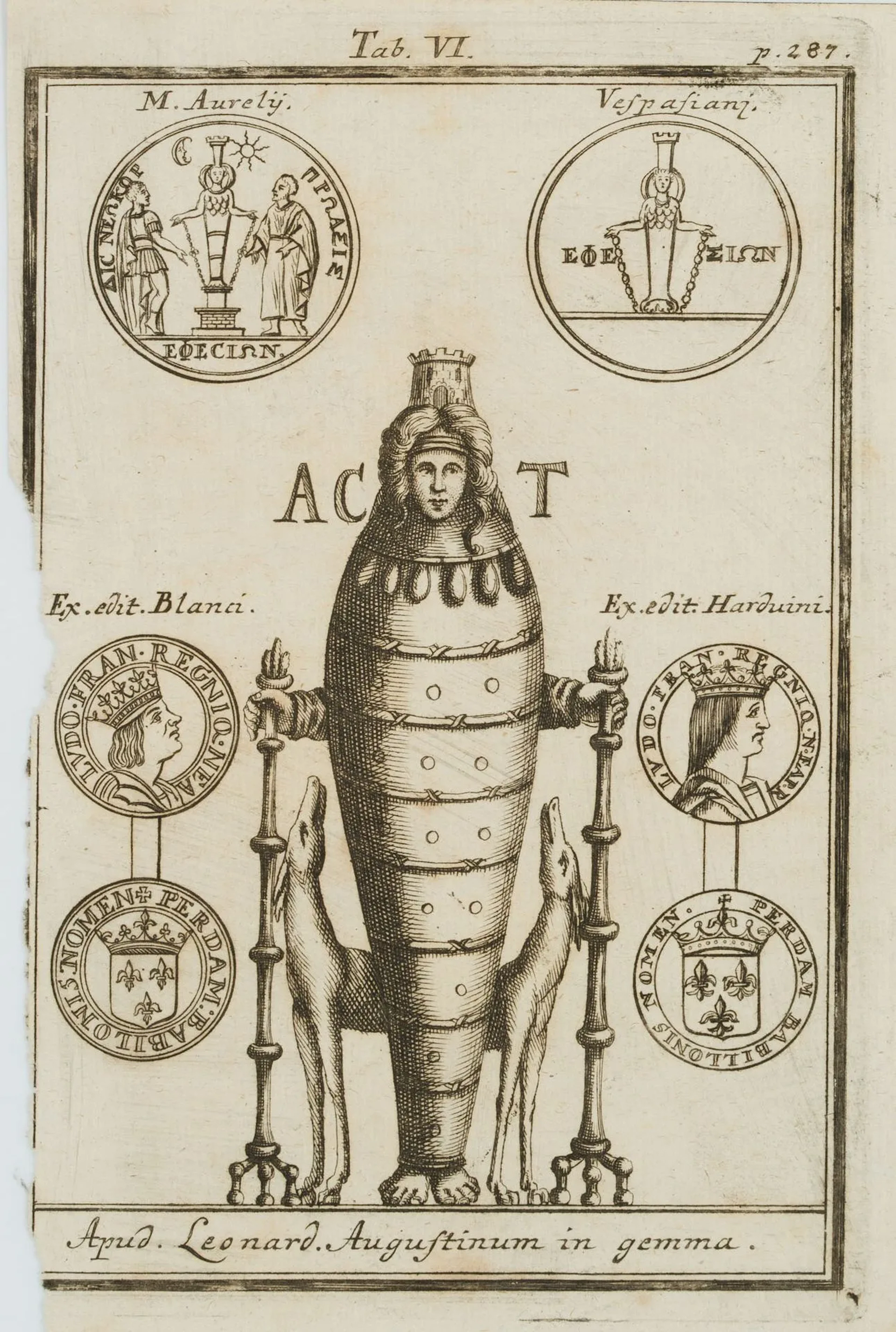 L. AUGUSTINUS (17th), Title page featuring Artemis of Ephesus, copper