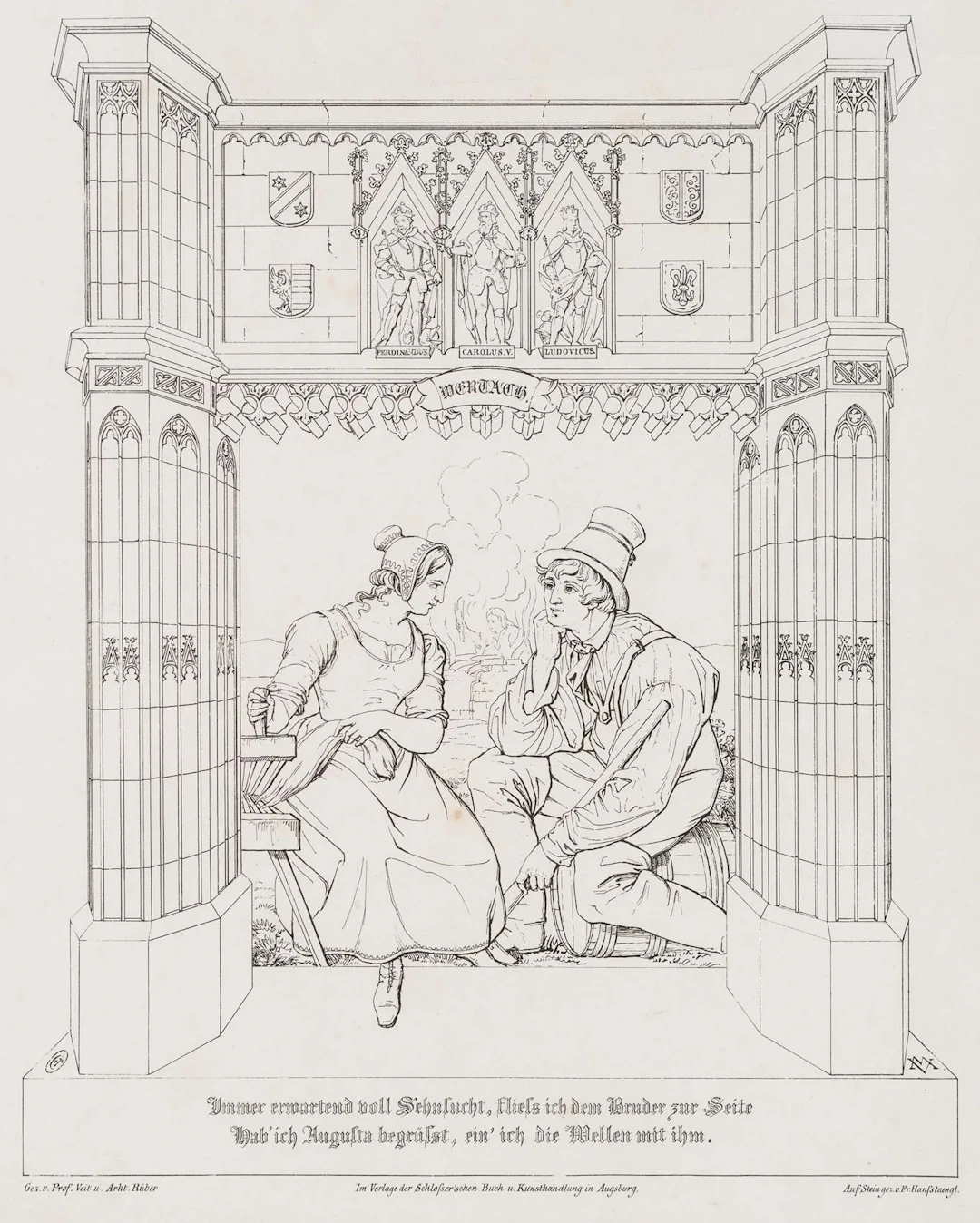 F. HANFSTAENGL (*1804) after VEITH (*1768), A Declaration of Love