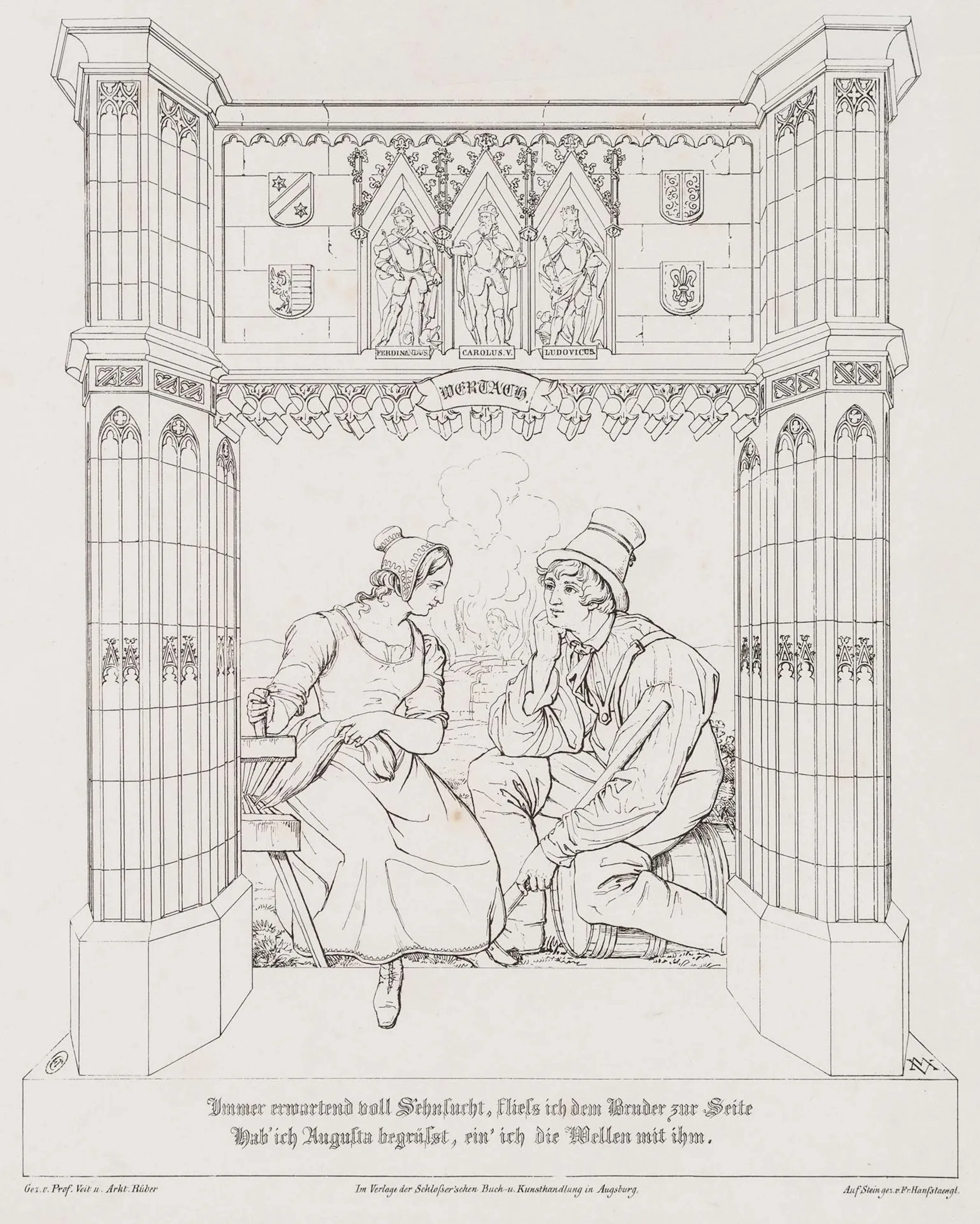 F. HANFSTAENGL (*1804) after VEITH (*1768), A Declaration of Love