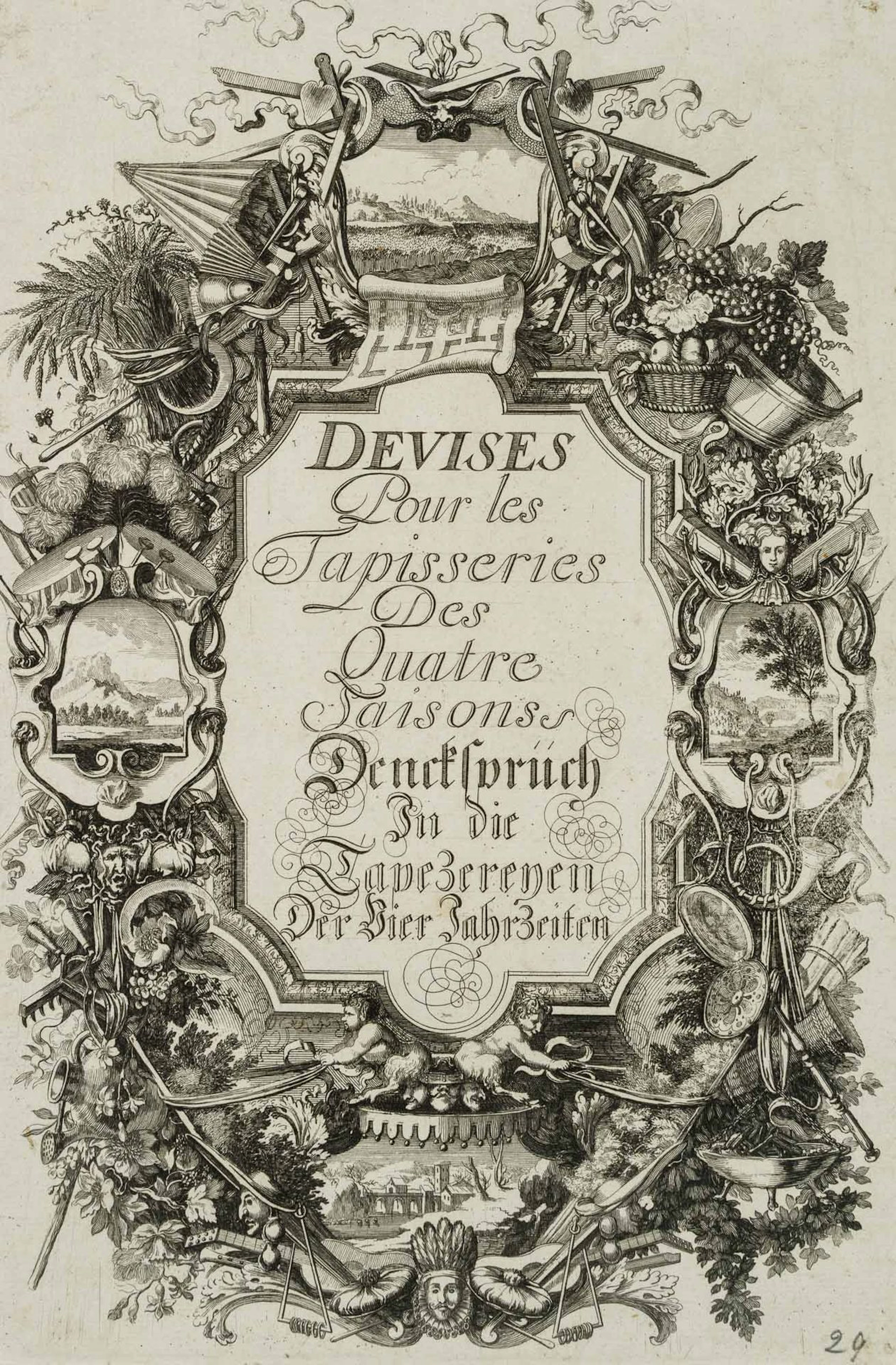 J. KÜSEL (*1650) after LE CLERC (*1626), Motto: The Four Seasons
