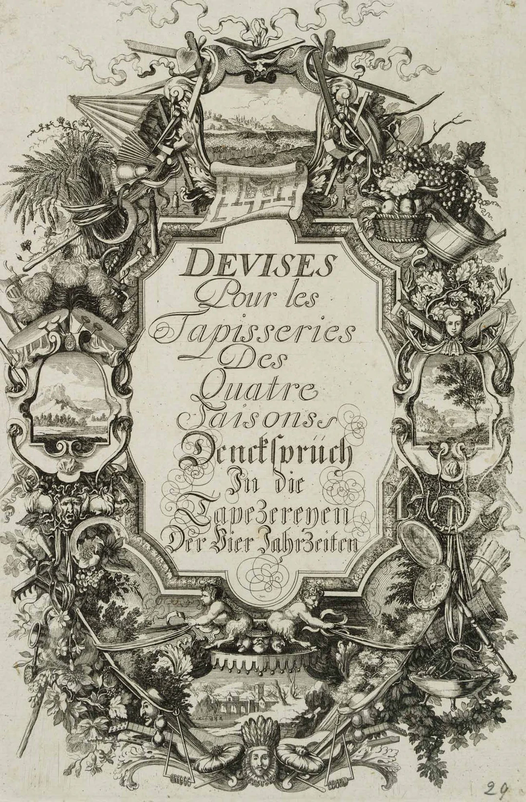 J. KÜSEL (*1650) after LE CLERC (*1626), Motto: The Four Seasons