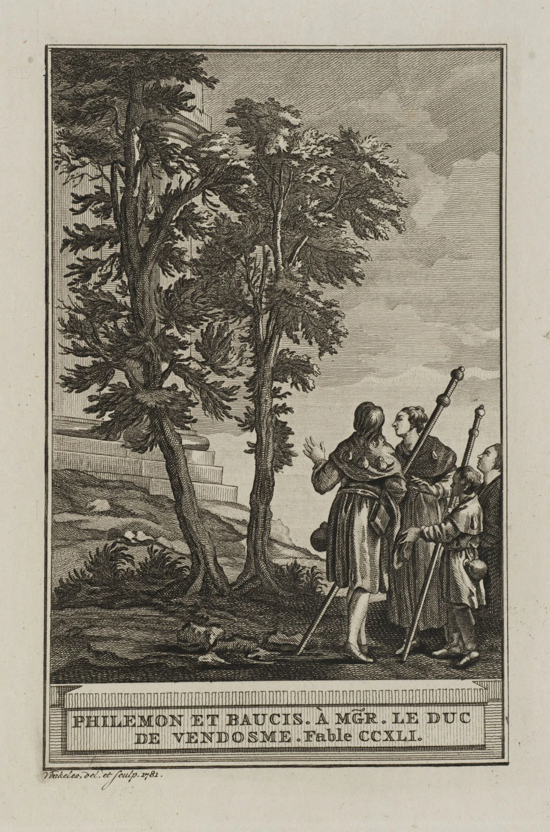 R. VINKELES (1741–1816), Philemon and Baucis, 1781, Etching Reinier