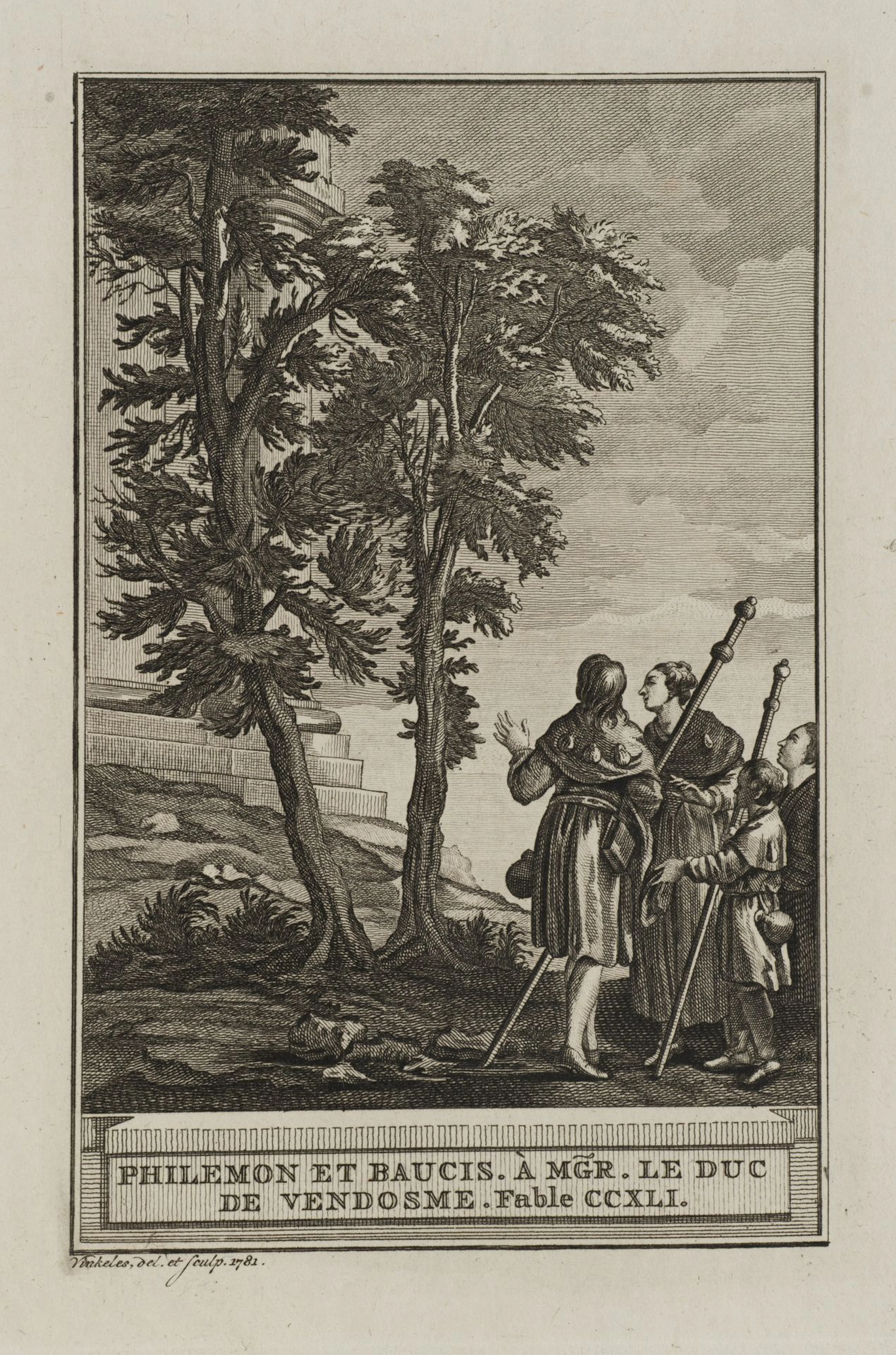 R. VINKELES (1741–1816), Philemon and Baucis, 1781, Etching Reinier