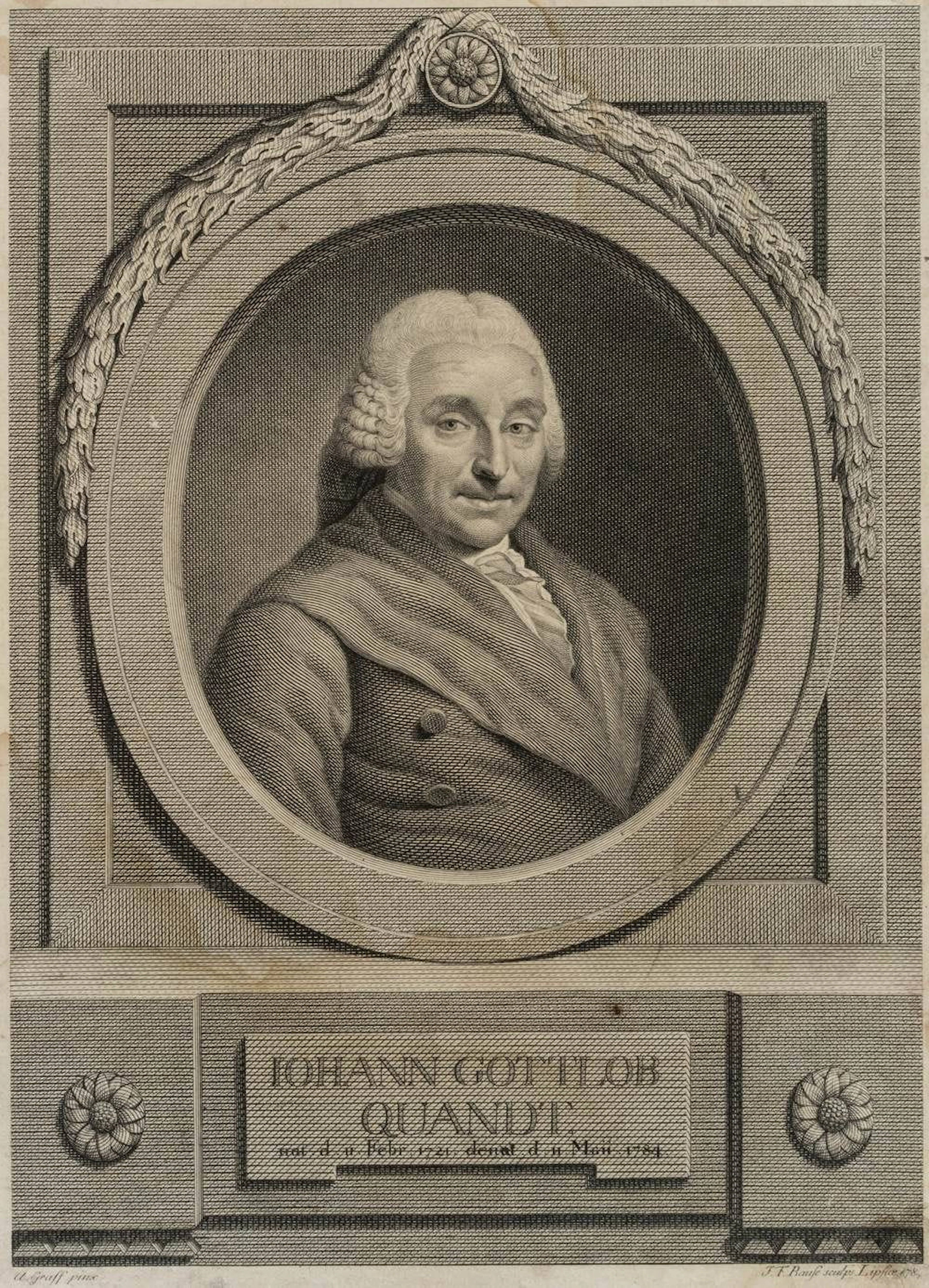 J. BAUSE (*1738) after GRAFF (*1736), Portrait of J. G. Quandt (1721–1784)