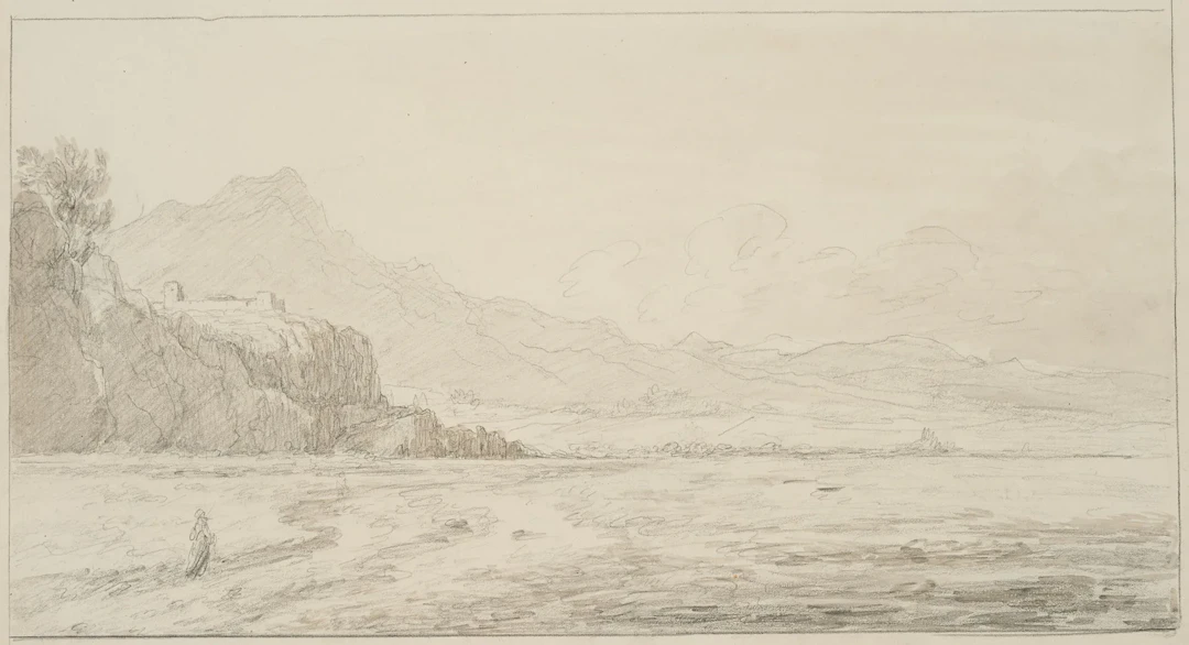 I. DUVIVIER (1758–1832), The Coast Near Platamonas, Indian ink Ignace
