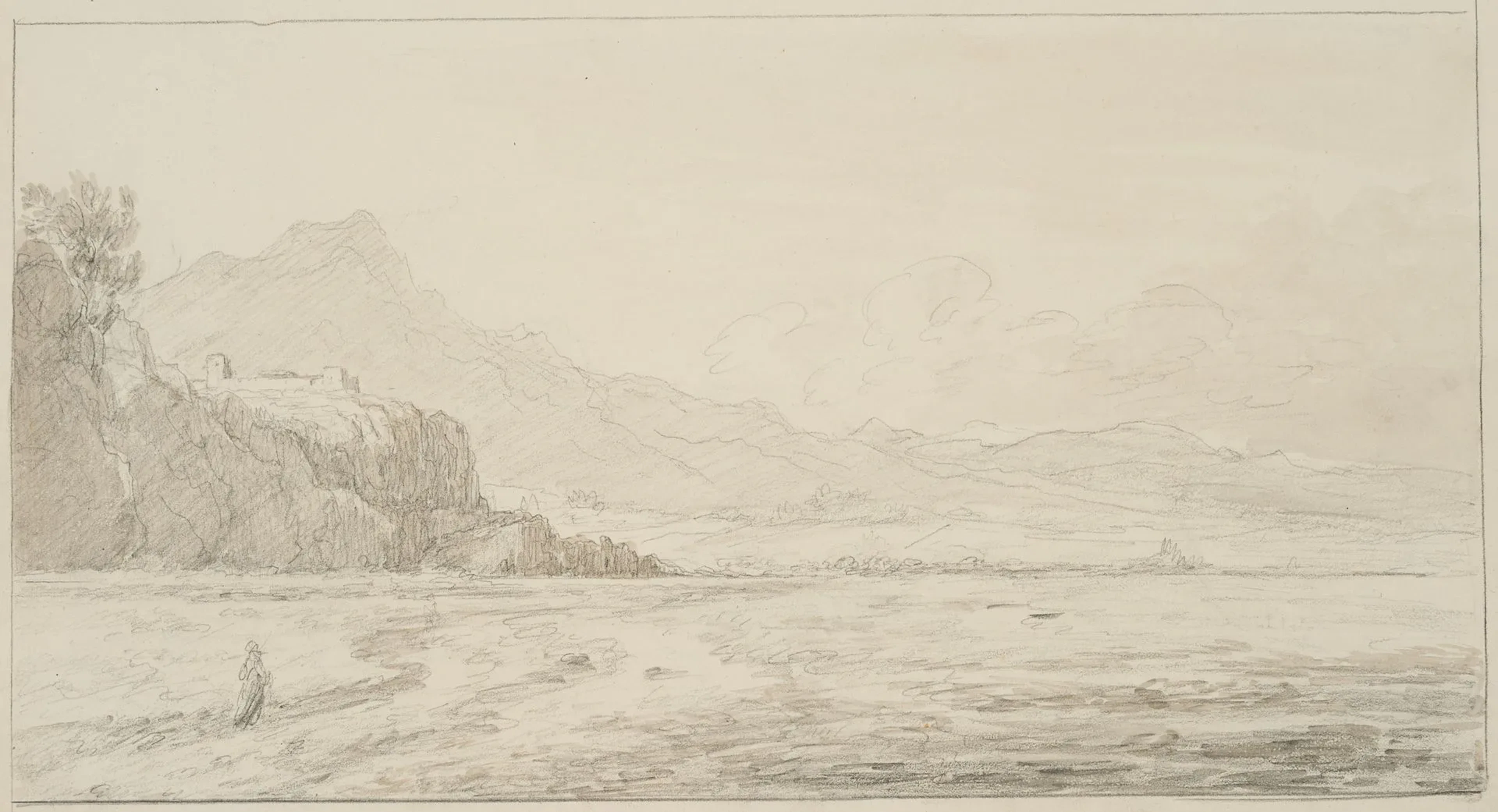 I. DUVIVIER (1758–1832), The Coast Near Platamonas, Indian ink Ignace