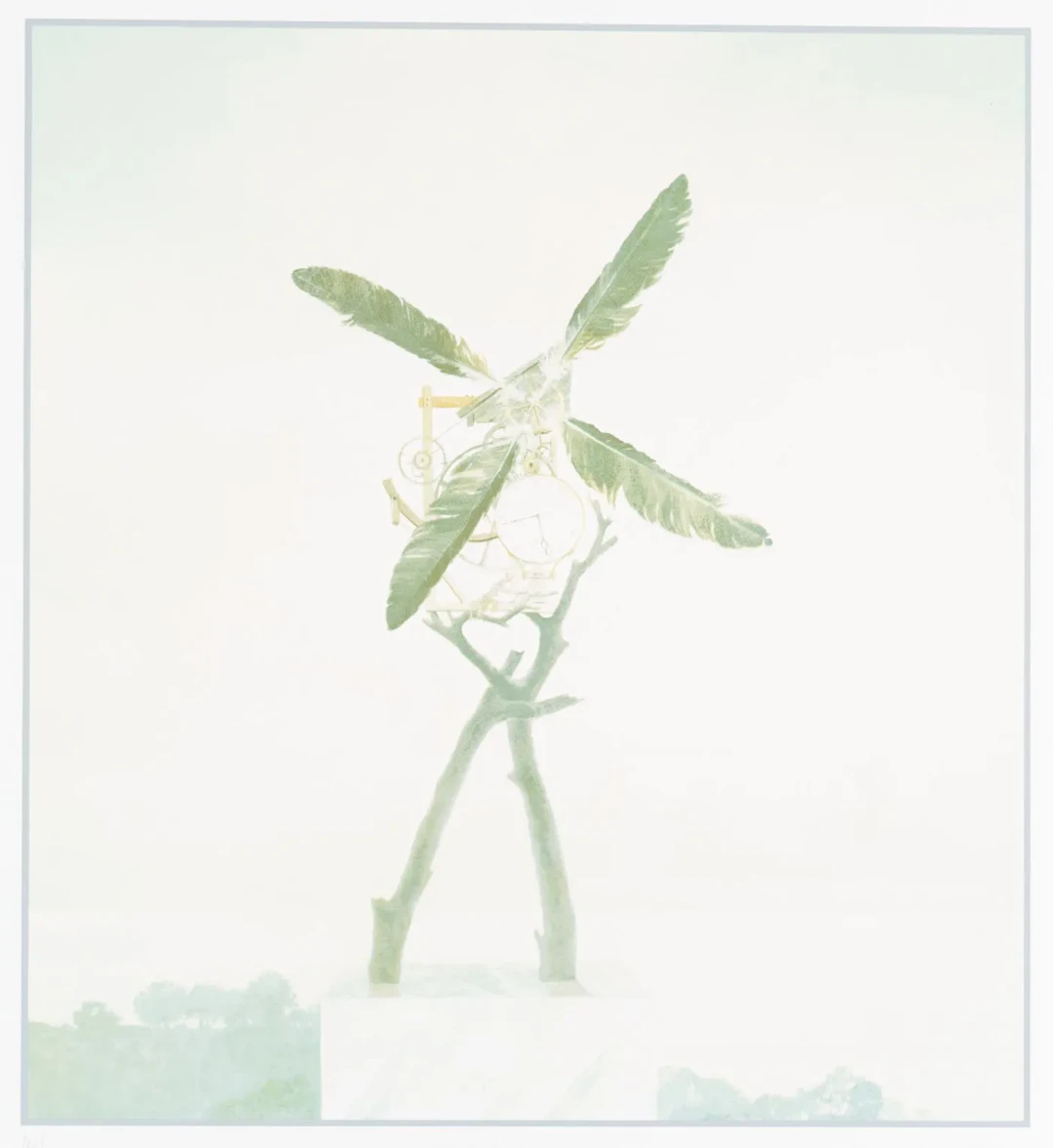 Unknown (20th), Illustration of a wind-up clock with springs, 1982
