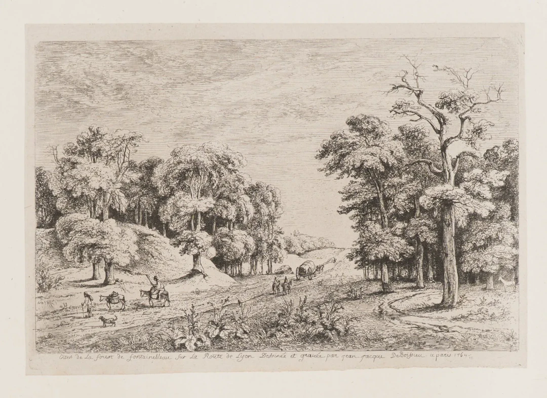 J. BOISSIEU (1736–1810), Road from Lyon through the Forest of Fontainebleau