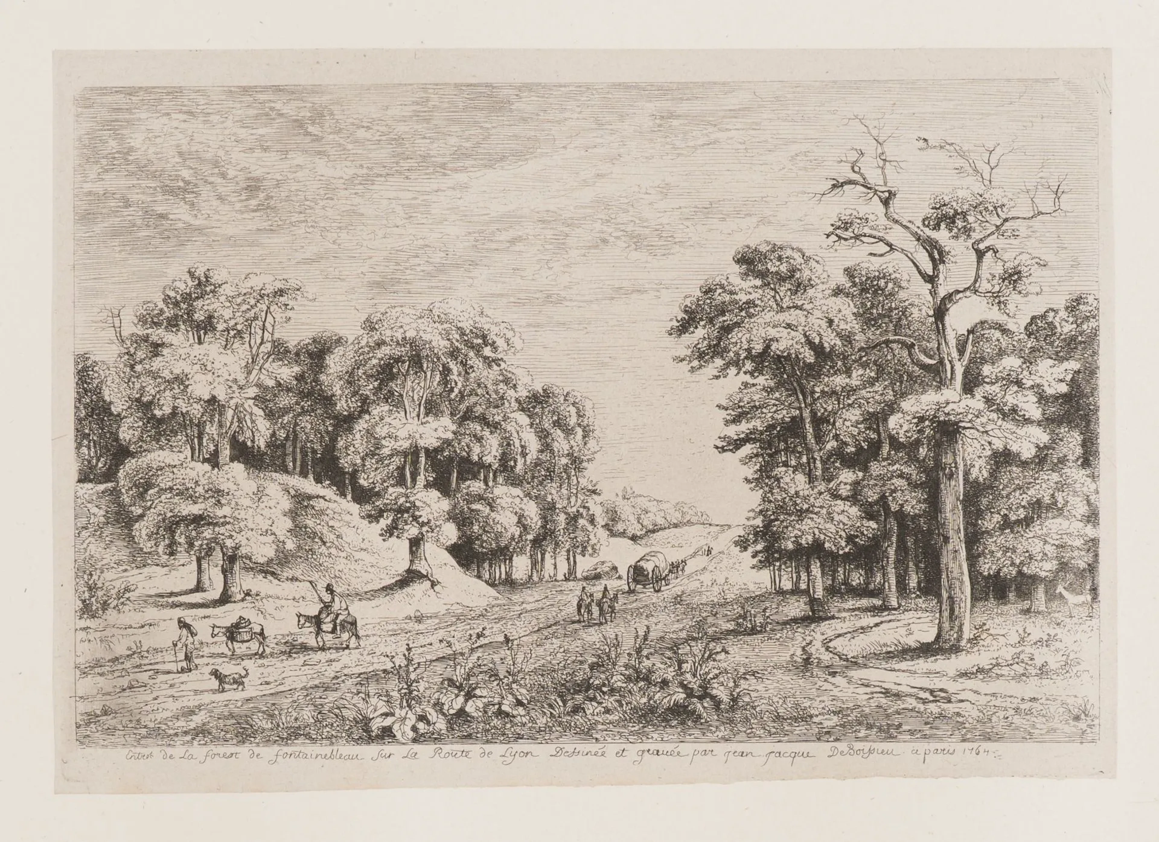 J. BOISSIEU (1736–1810), Road from Lyon through the Forest of Fontainebleau