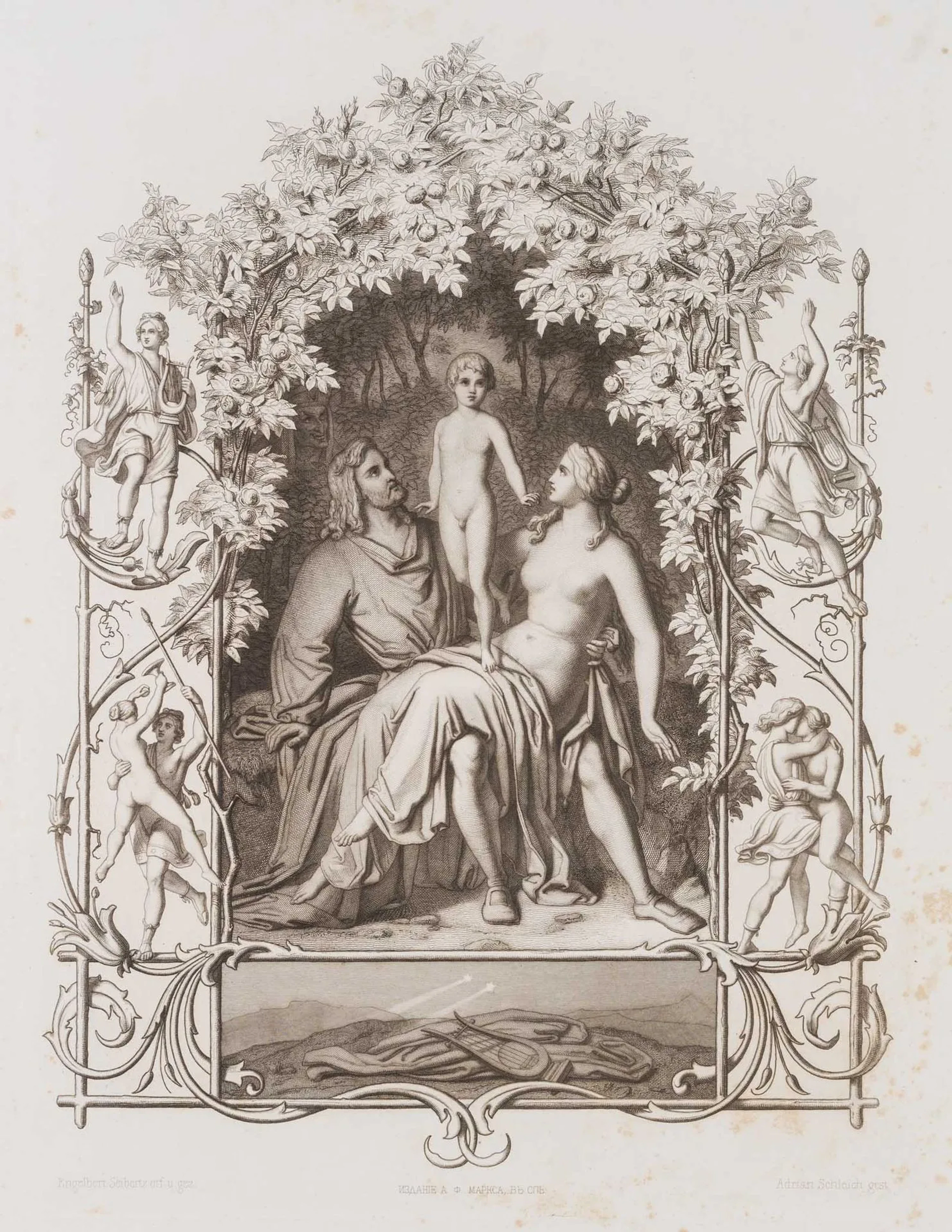 A. SCHLEICH (*1812) after SEIBERTZ (*1813), Faust and Gretchen, around