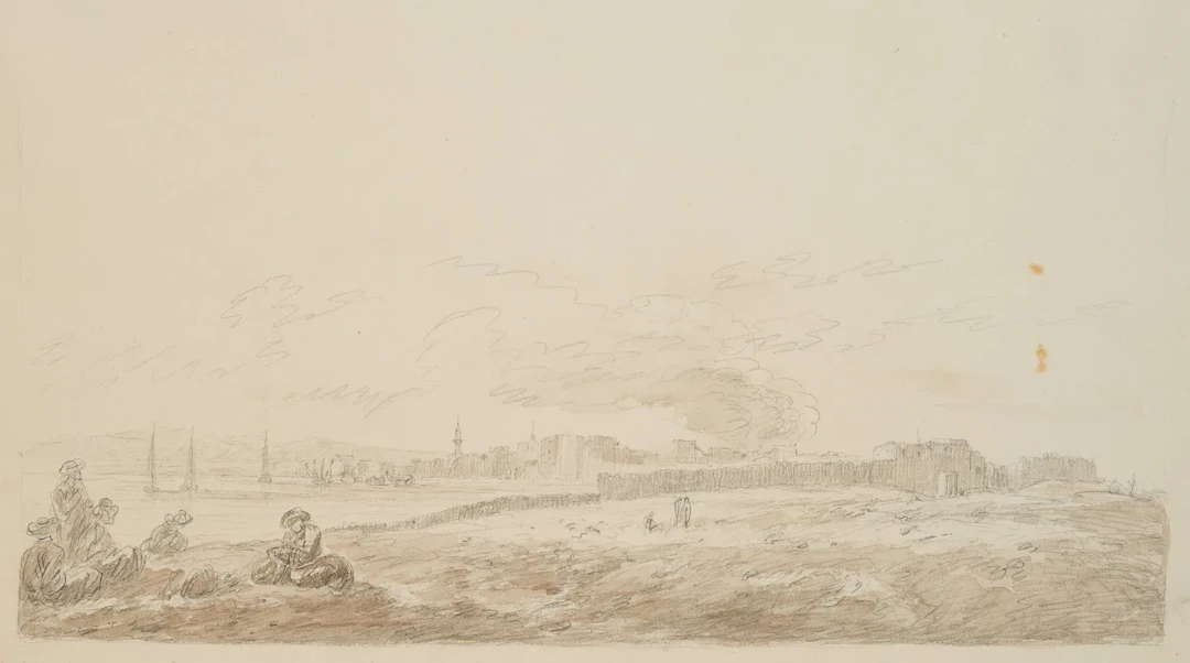 I. DUVIVIER (1758–1832), Suez and the Red Sea, brush drawing Ignace