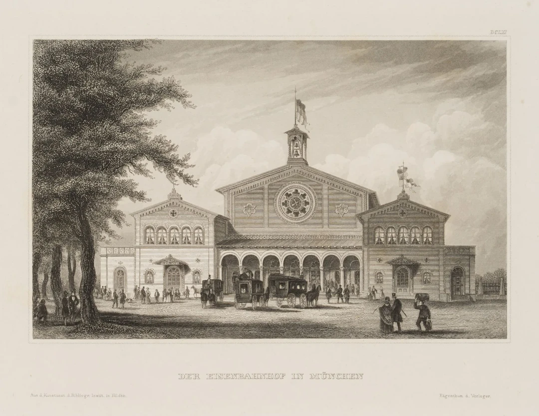 Unknown (19th), New Central Station in Munich, around 1850, Steel